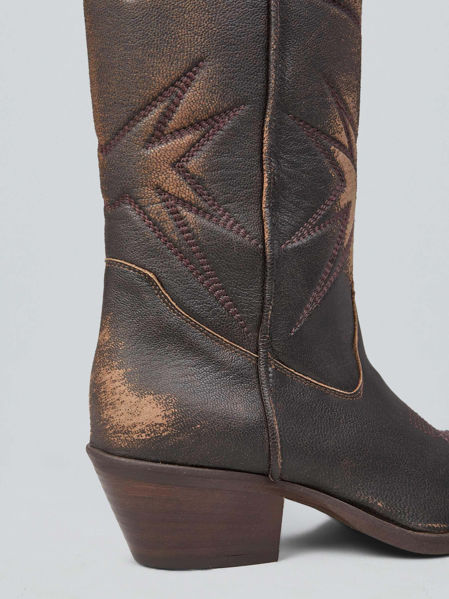 Ovyè Texani in Pelle Moro Vintage Ricami 38