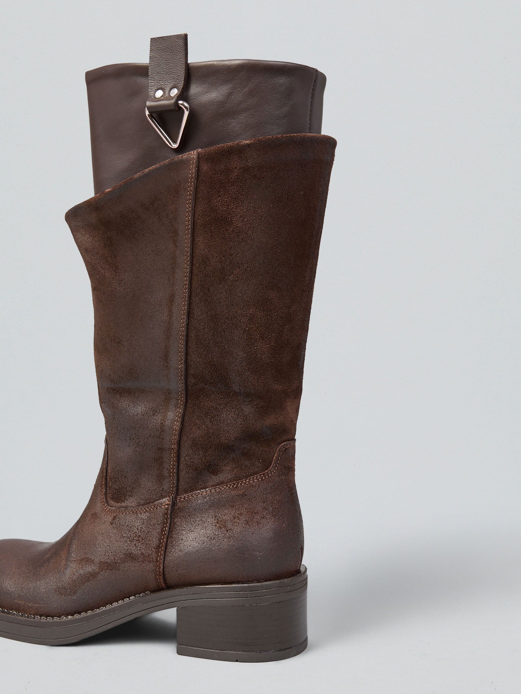 Ovyè Stivali con Tacco stivali camoscio moro tacco 5 cm