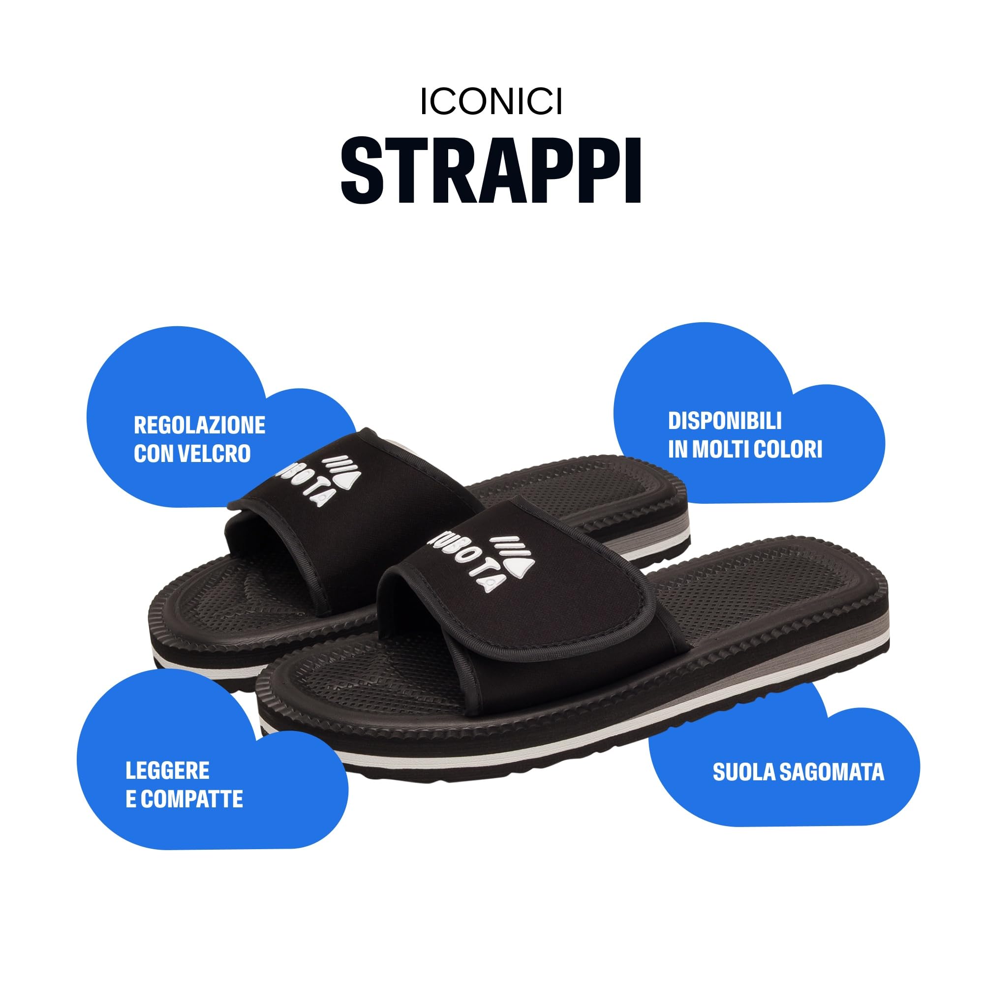 Kubota Strappo ciabatte donna Turchese schiuma