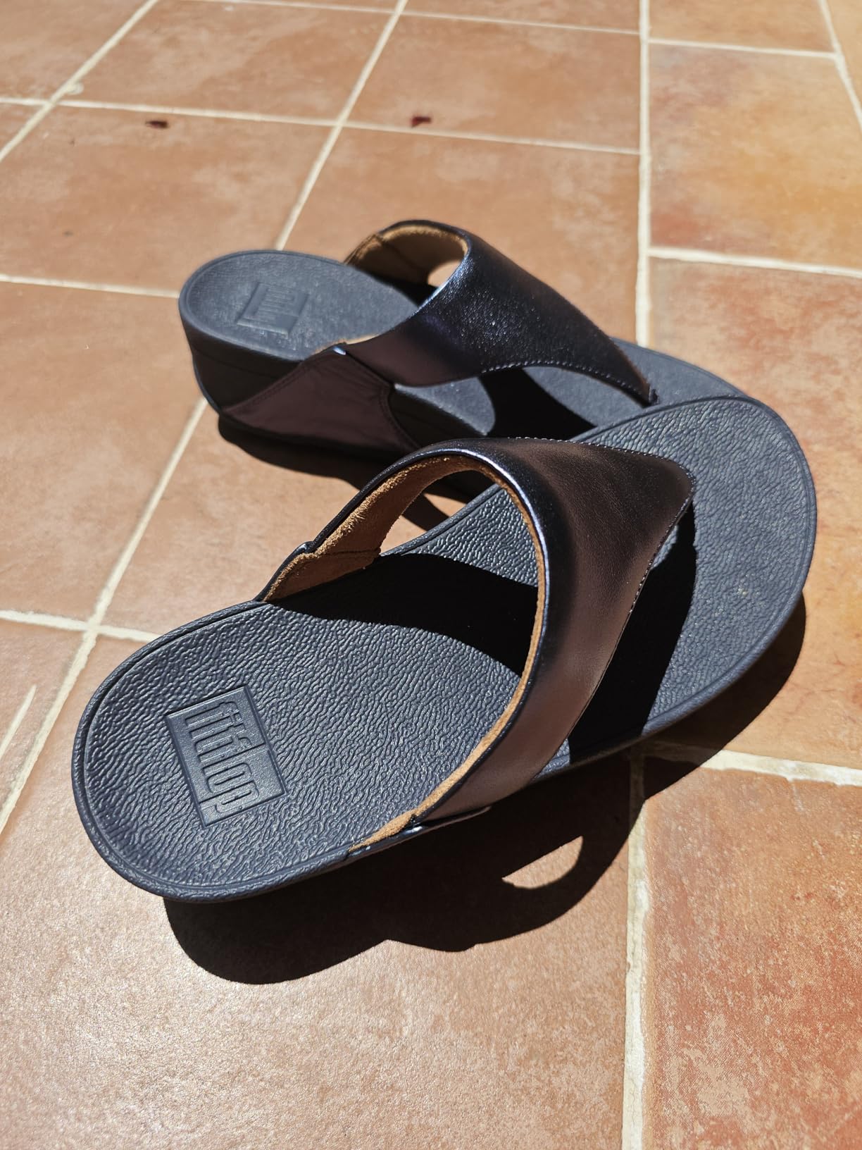 FitFlop Lulu Leather Toepost sandali donna pelle metallizzata