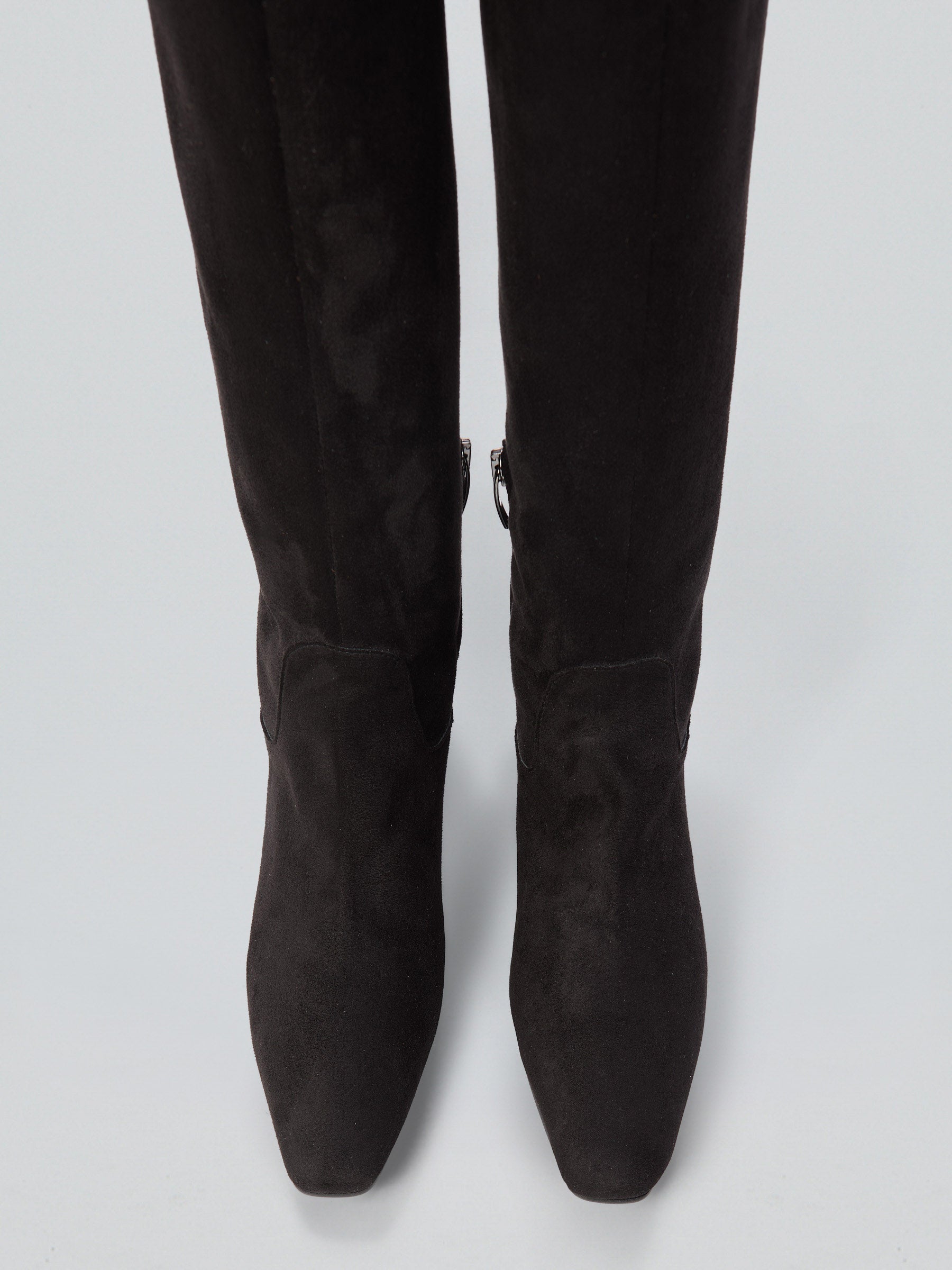 Ovyè Stivali stretch camoscio nero tacco 4 cm