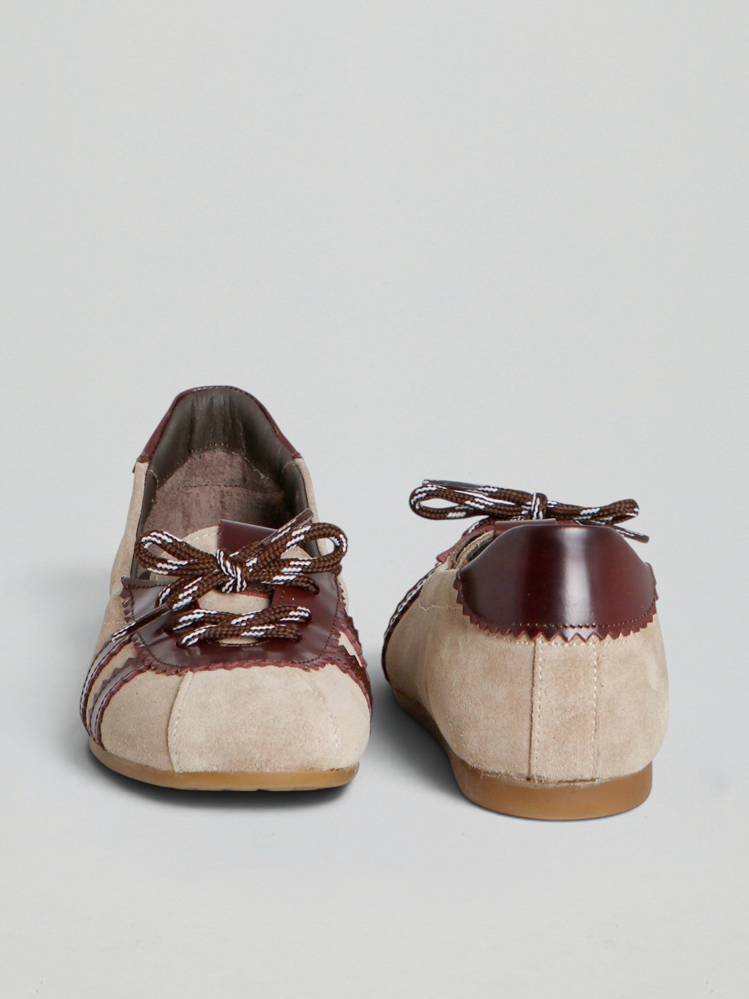 Ovyè Ballerine camoscio cocco-bordo 38 tacco 1 cm