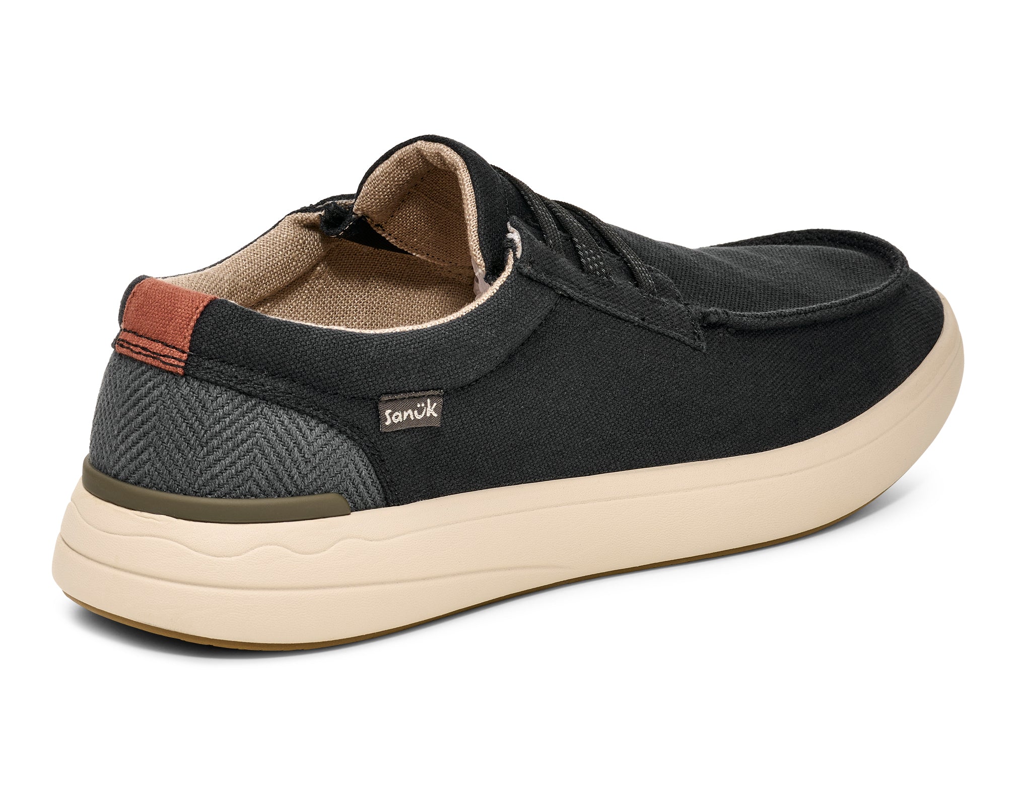 Sanuk Mason scarpe uomo nere tela slip-on sughero