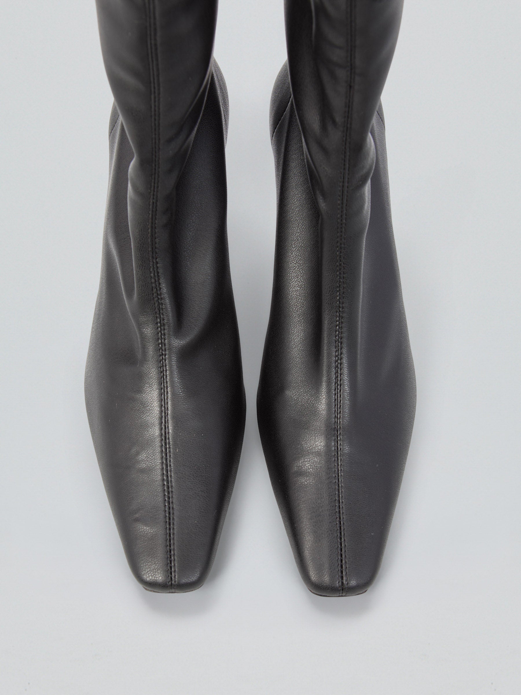 Ovyè Tronchetti con tacco stretch pelle tronchetti neri tacco 8 cm