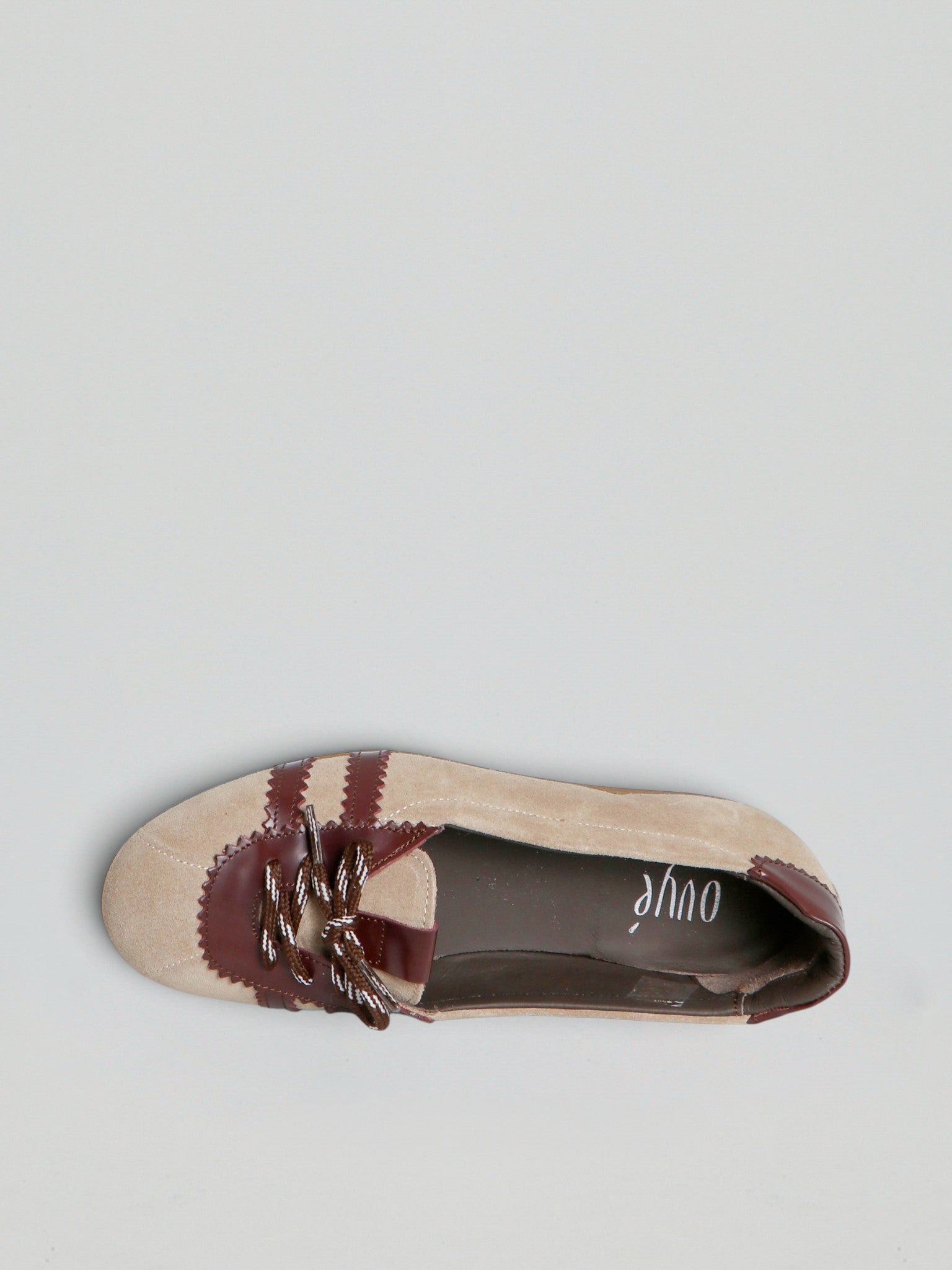 Ovyè Ballerine camoscio cocco-bordo 38 tacco 1 cm