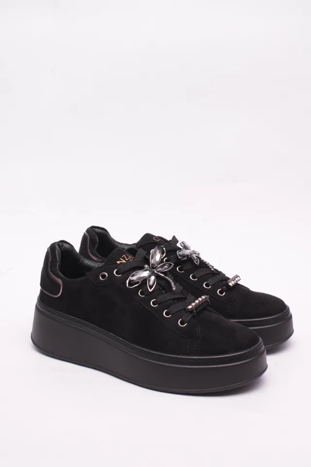 Cinzia Soft CI2103 sneakers tessuto nero kaki ecopelle