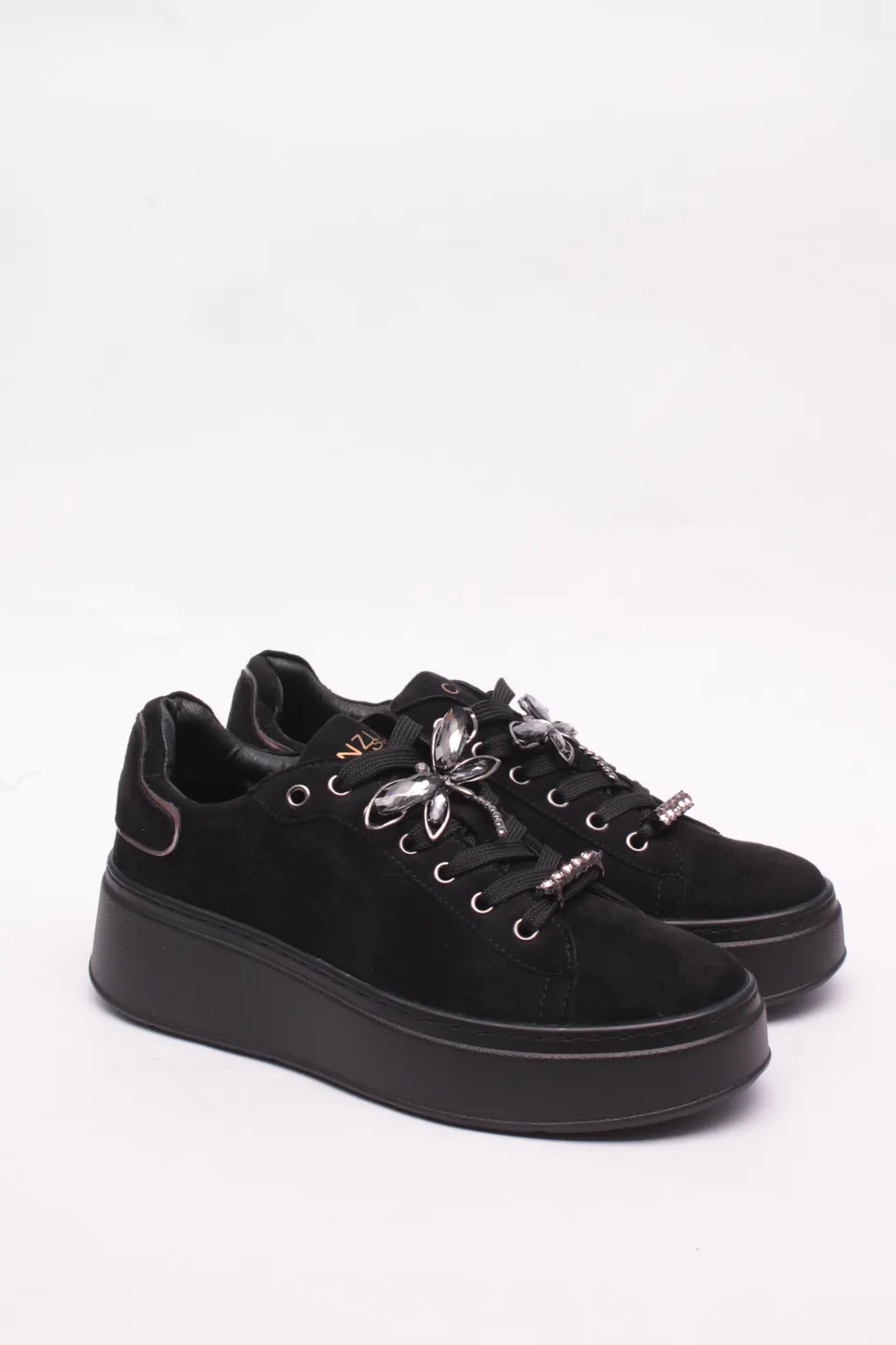 Cinzia Soft CI2103 sneakers tessuto nero kaki ecopelle