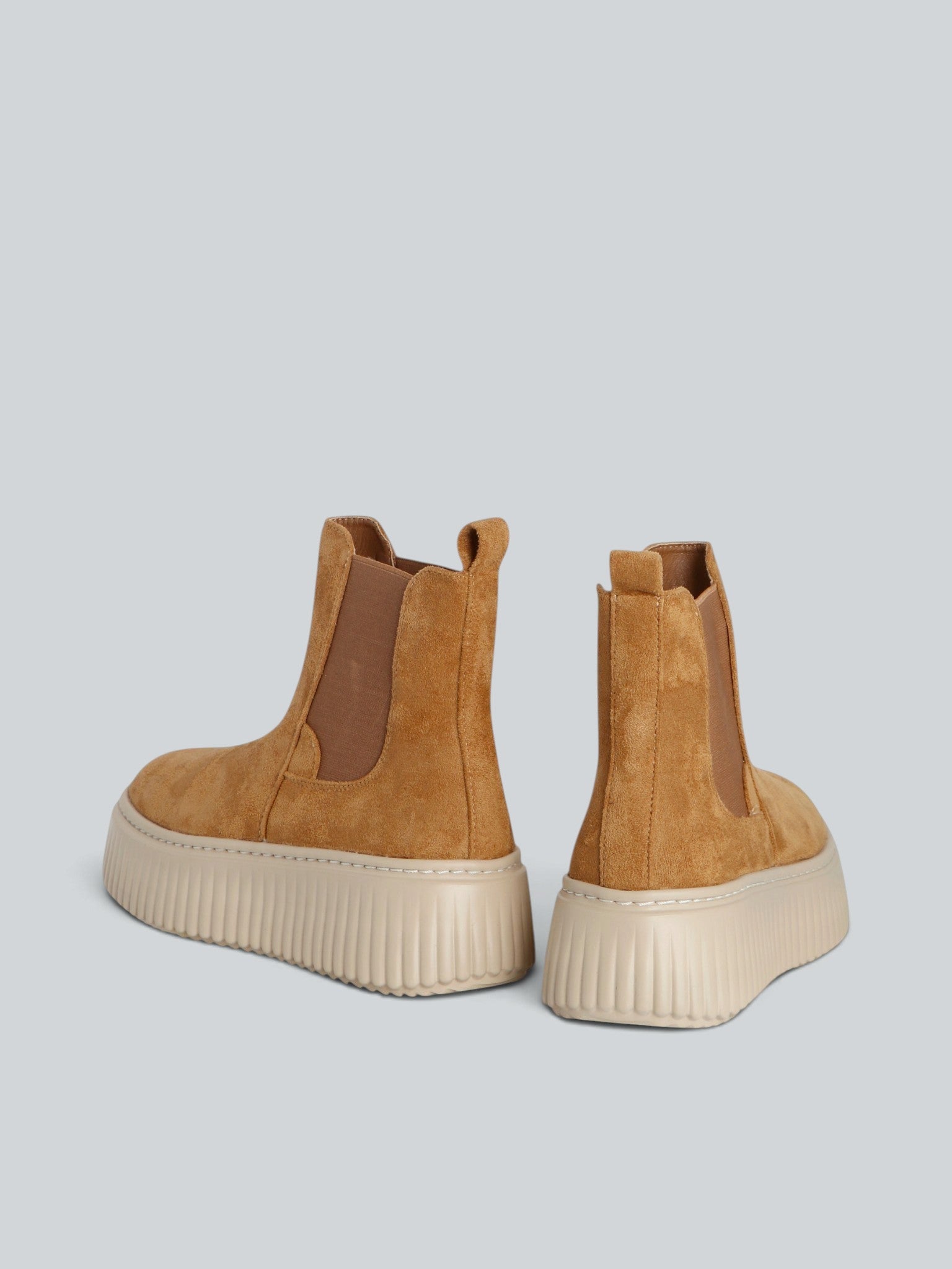Ovyè Chelsea boots platform microfibra camel platform 5 cm