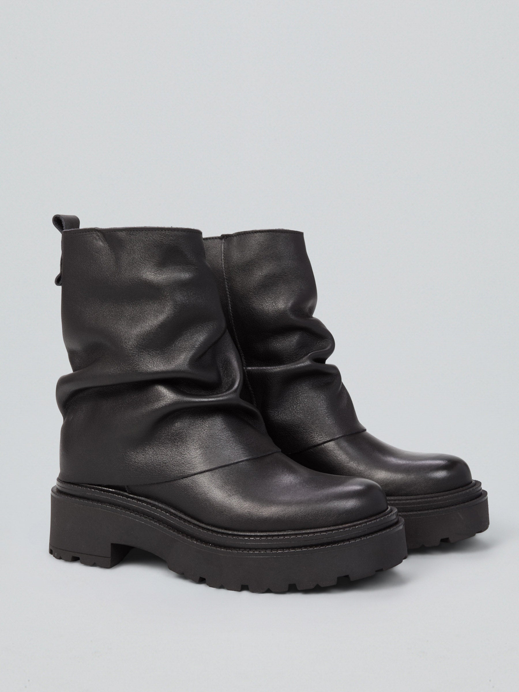 Ovyè Stivali con tacco stivaletti pelle stivaletti neri tacco 5 cm