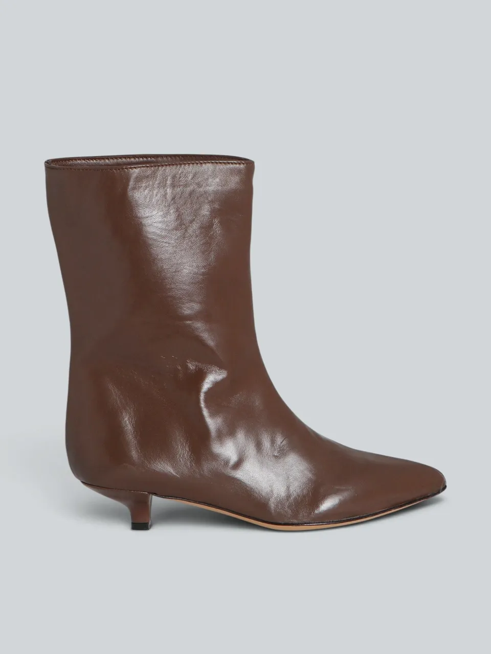 Ovyè Tronchetti con tacco pelle nut tacco 5 cm