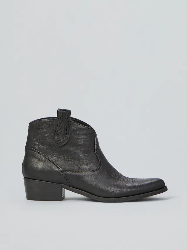 Ovyè Texanini Pelle Neri Tacco 4 cm Taglia 38
