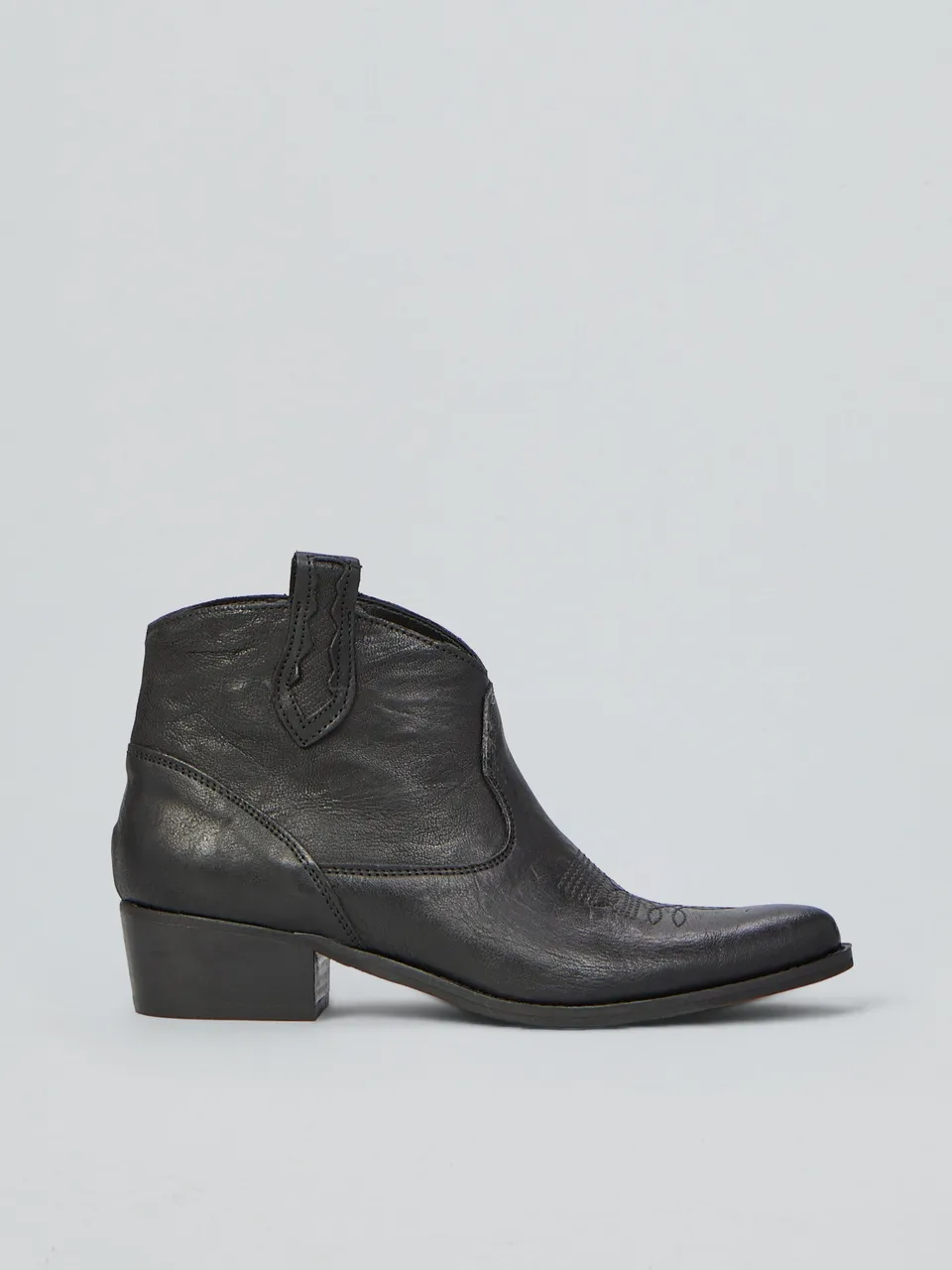 Ovyè Texanini Pelle Neri Tacco 4 cm Taglia 38