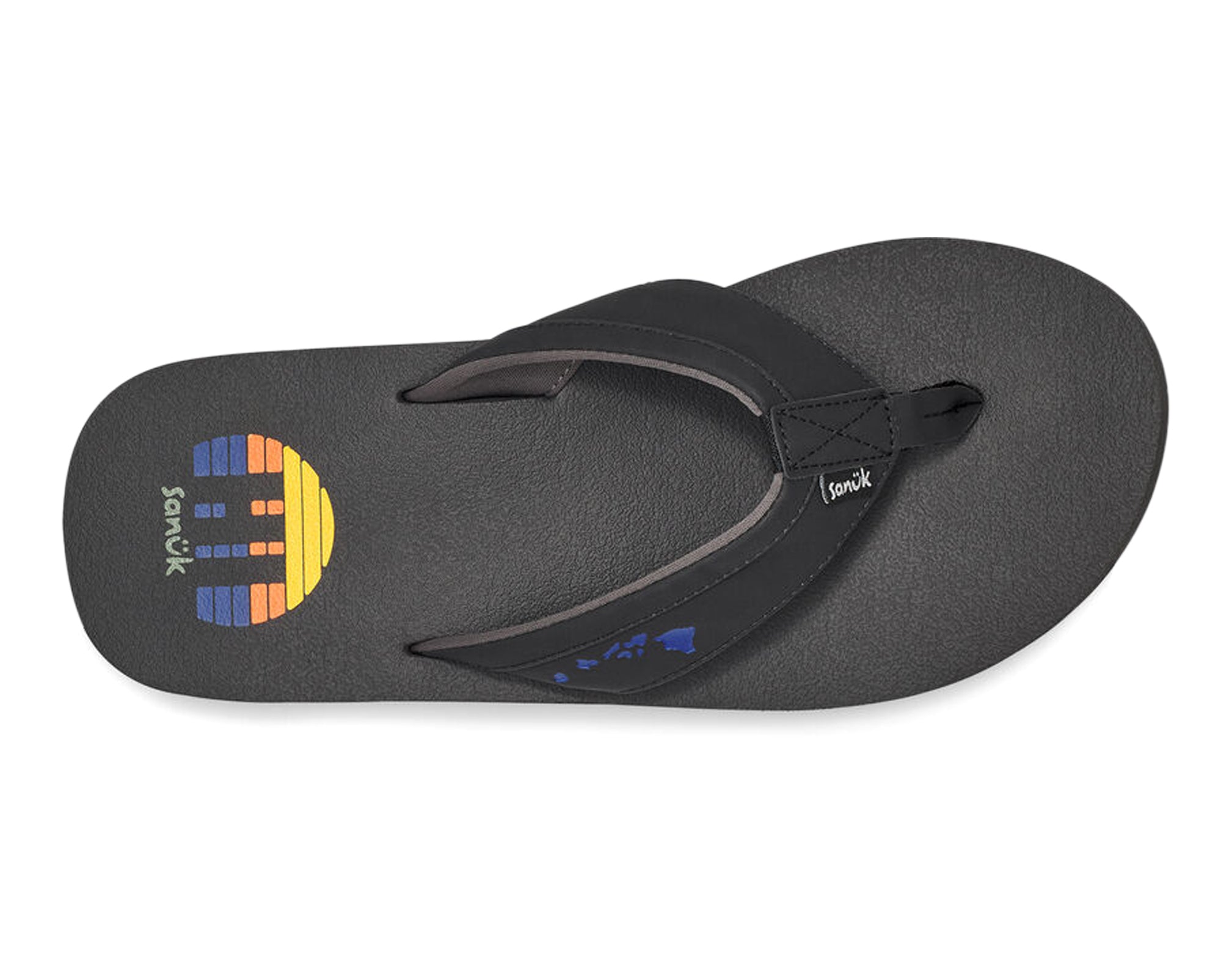 Sanuk Ziggy St Hawaii infradito uomo nero suola leggera