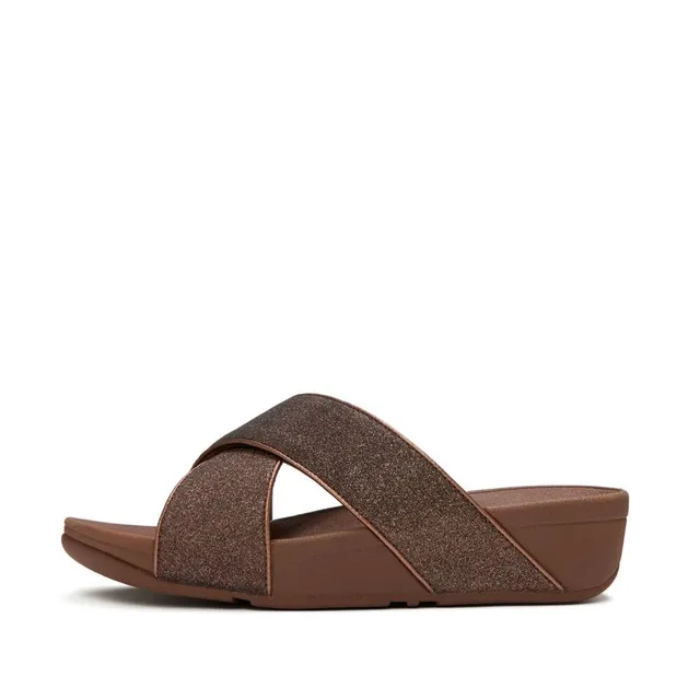 FitFlop Lulu Glitterdust Slides Ciabatte Platino 39 EU