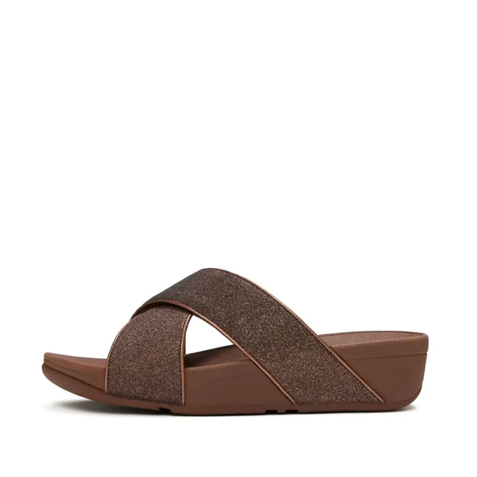 FitFlop Lulu Glitterdust Slides Ciabatte Platino 39 EU