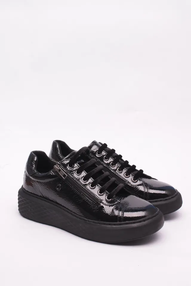 Cinzia Soft Sneakers IV8025610 Scarpe Donna Nero Pelle Tacco 3cm