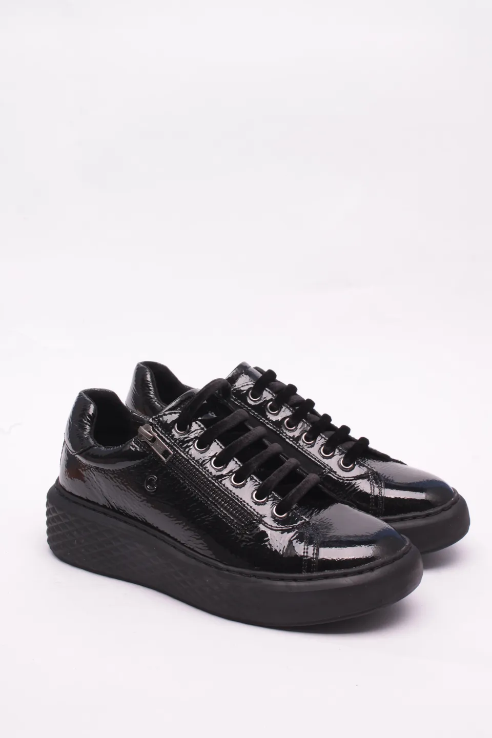 Cinzia Soft Sneakers IV8025610 Scarpe Donna Nero Pelle Tacco 3cm