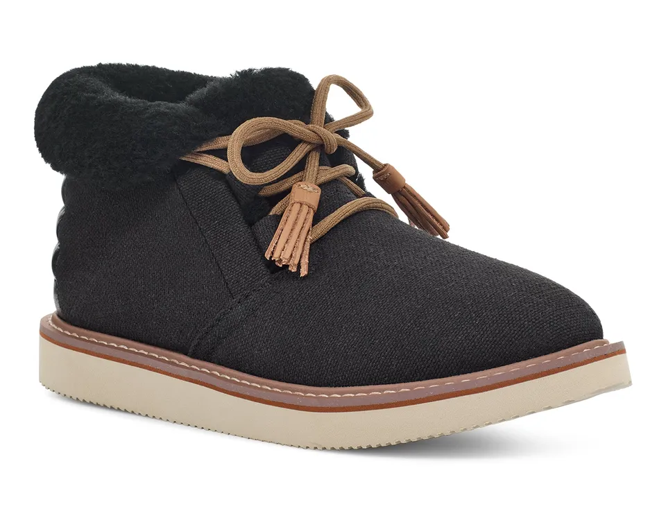 Sanuk Cozy Vibe Mid stivali donna Nero in lana