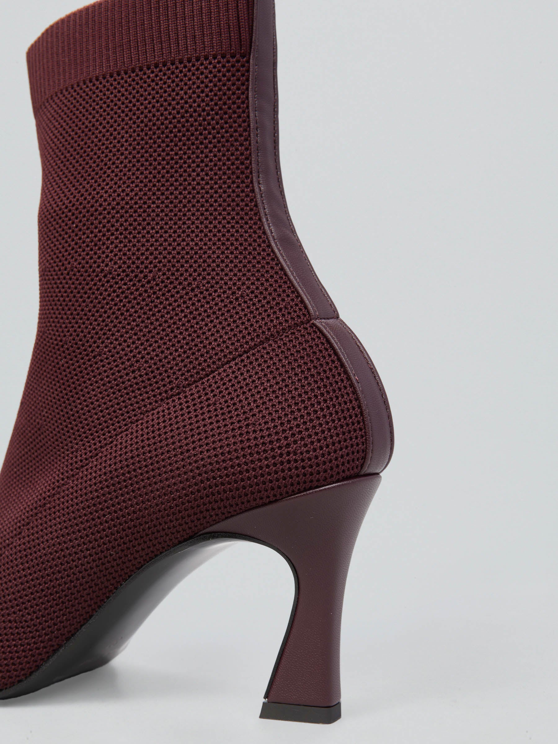 Ovyè Tronchetti con tacco tessuto bordeaux tacco 8 cm