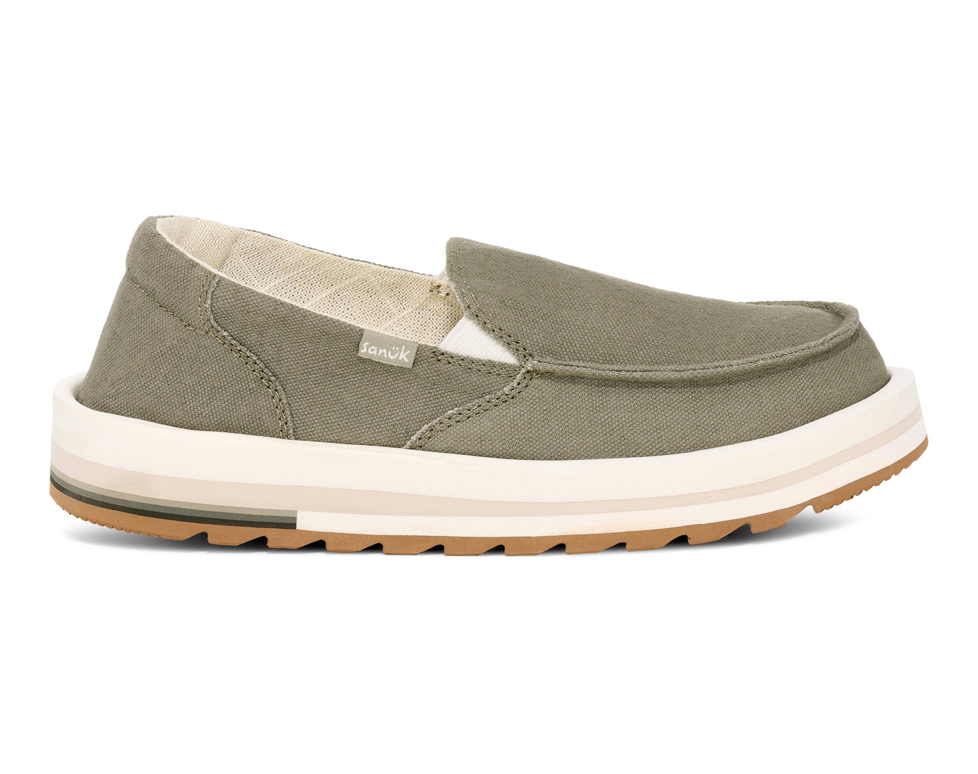 Sanuk Donna Mesa Scarpe Slip On Brown Rice cotone