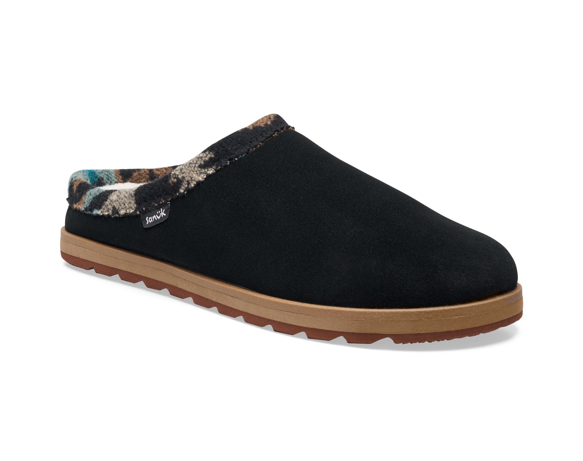 Sanuk Yoga Cloud Lounger Pantofole Uomo Camoscio Nero