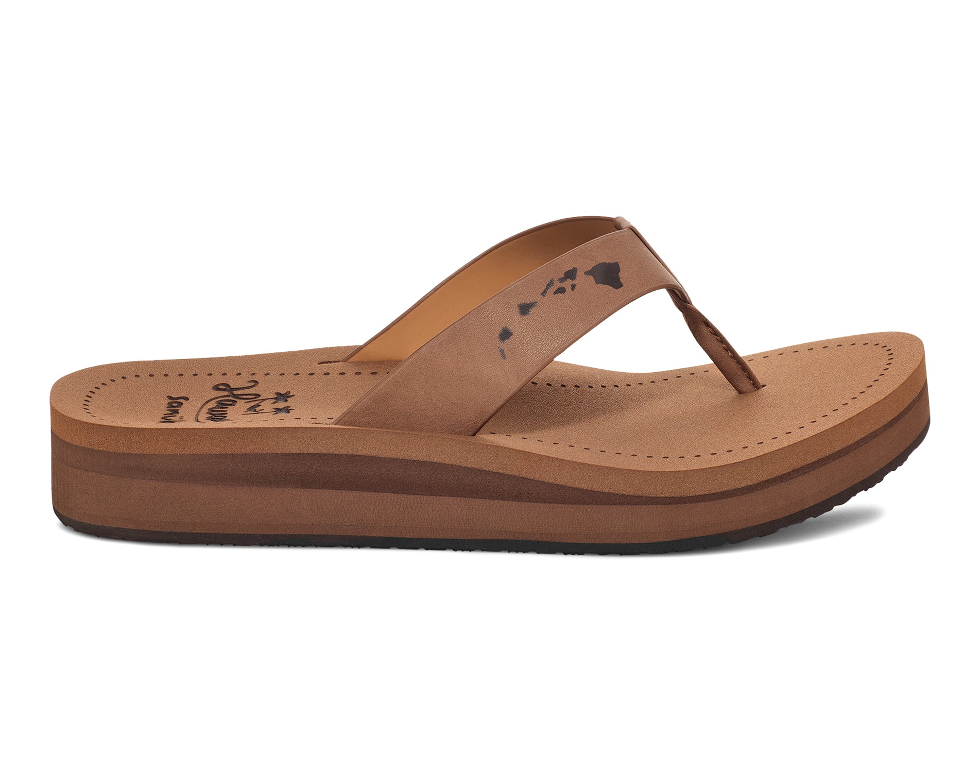 Sanuk Highland Hawaii Sandali Donna Platform Marroni