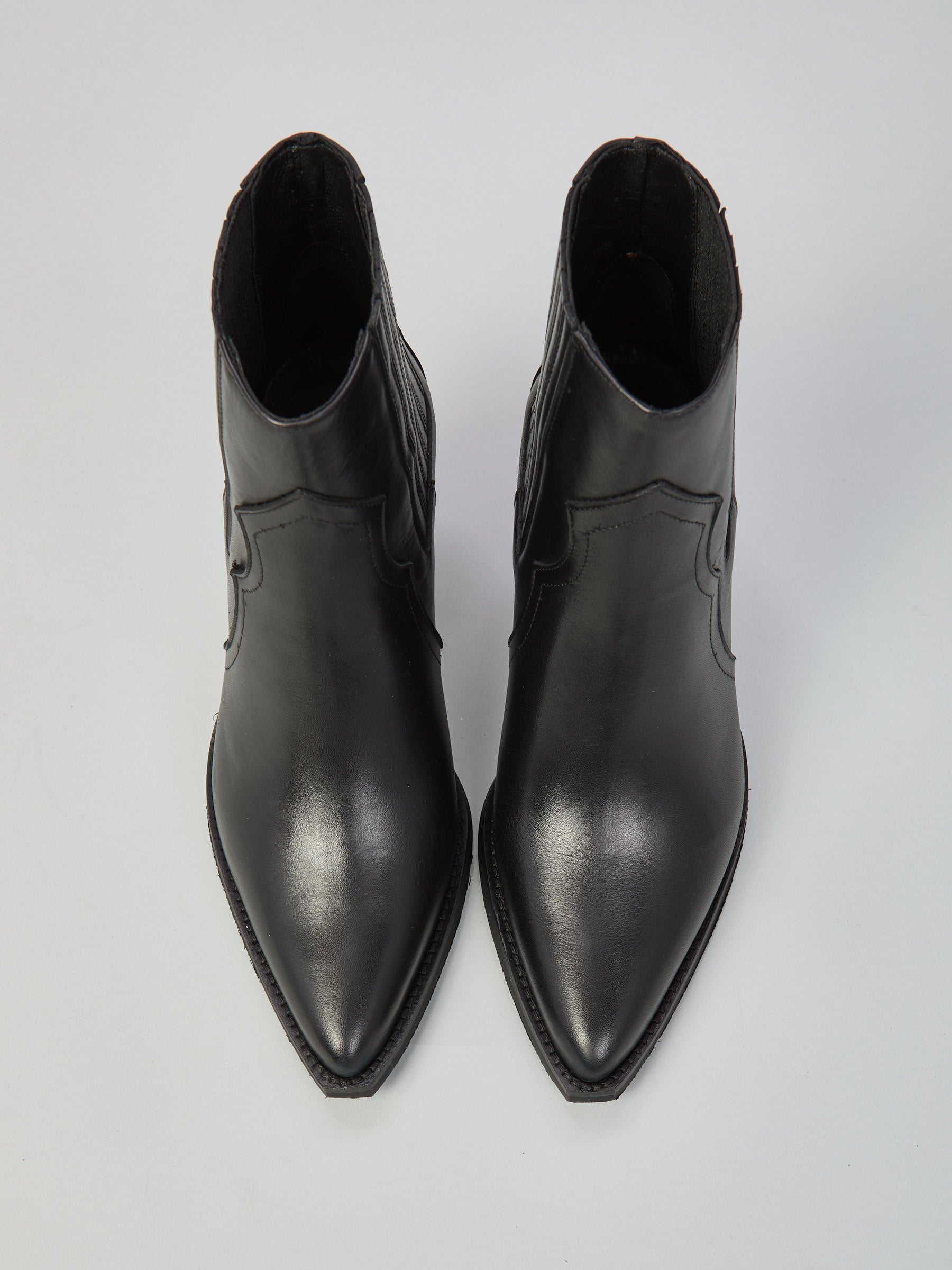 Ovyè Texanini pelle nero western tronchetti taglia 38