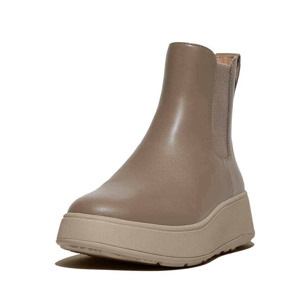 FitFlop F-mode Flatform Stivali Chelsea Donna Nero Pelle