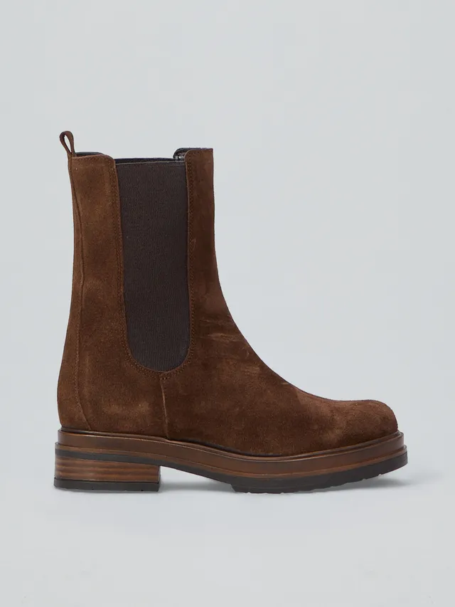 Ovyè Stivali con tacco chelsea boot camoscio moro