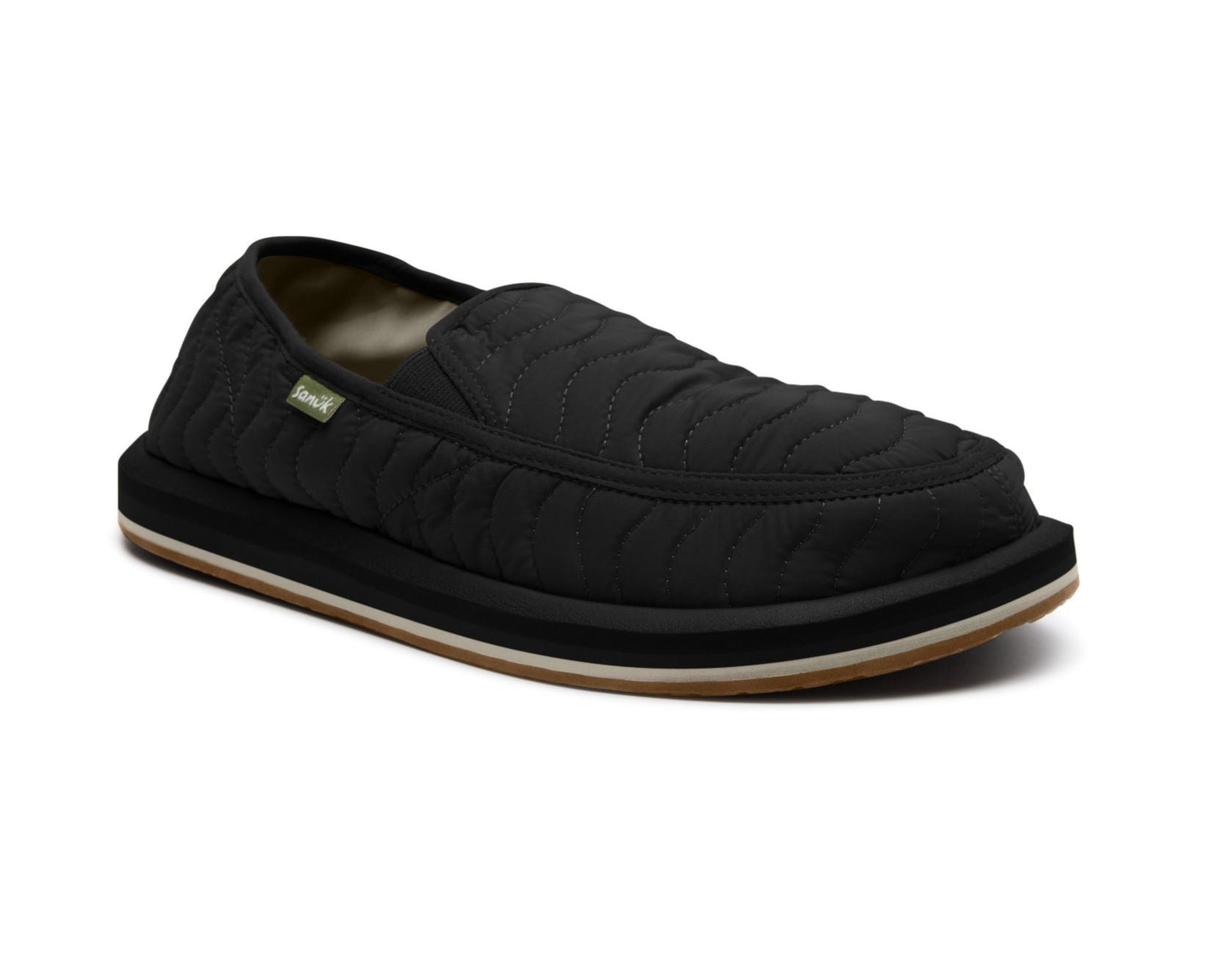 Sanuk Donny Quilted mocassini uomo neri tela trapuntata