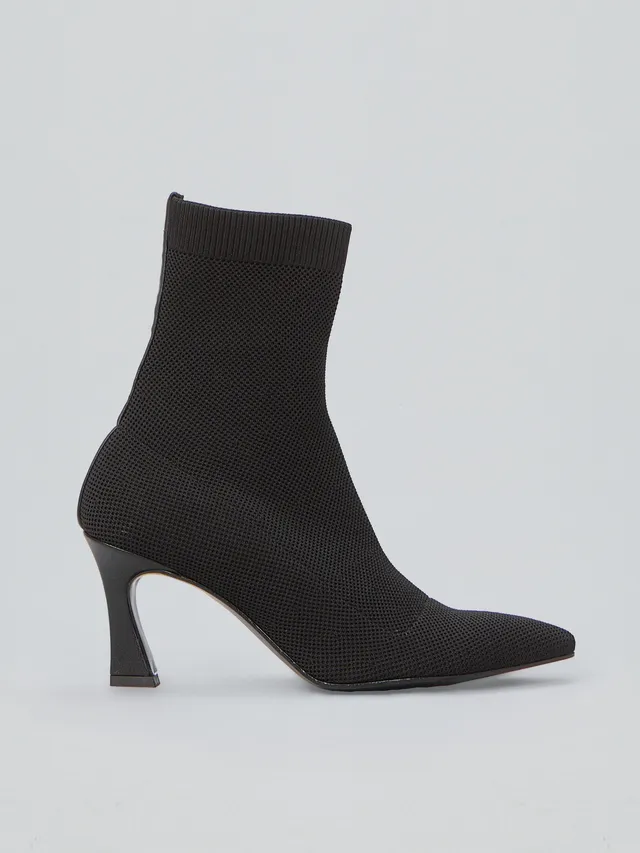 Ovyè Tronchetti con tacco tessuto elasticizzato tronchetti neri tacco 8 cm