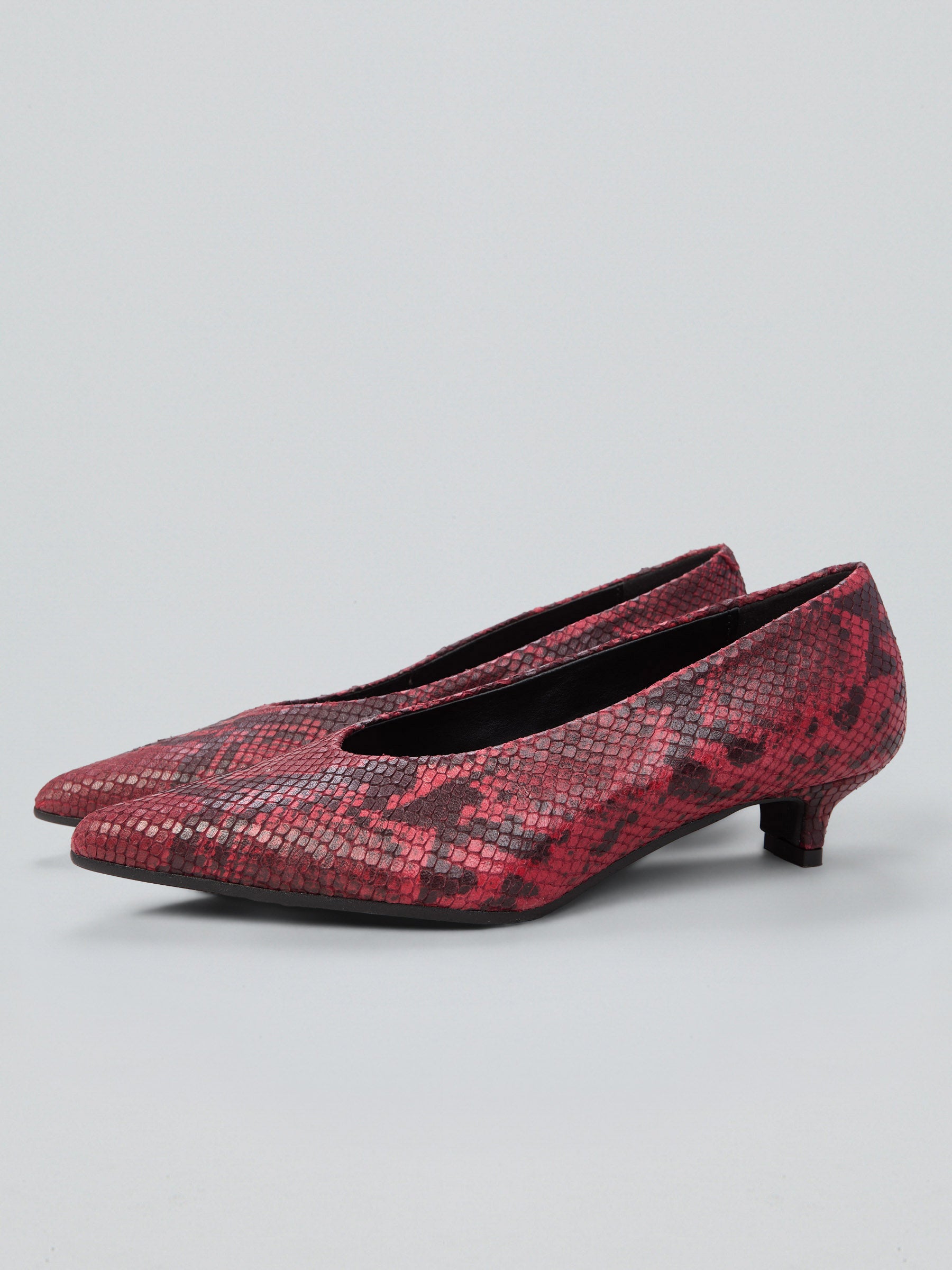Ovyè Décolleté pitone decollete bordeaux tacco 4 cm