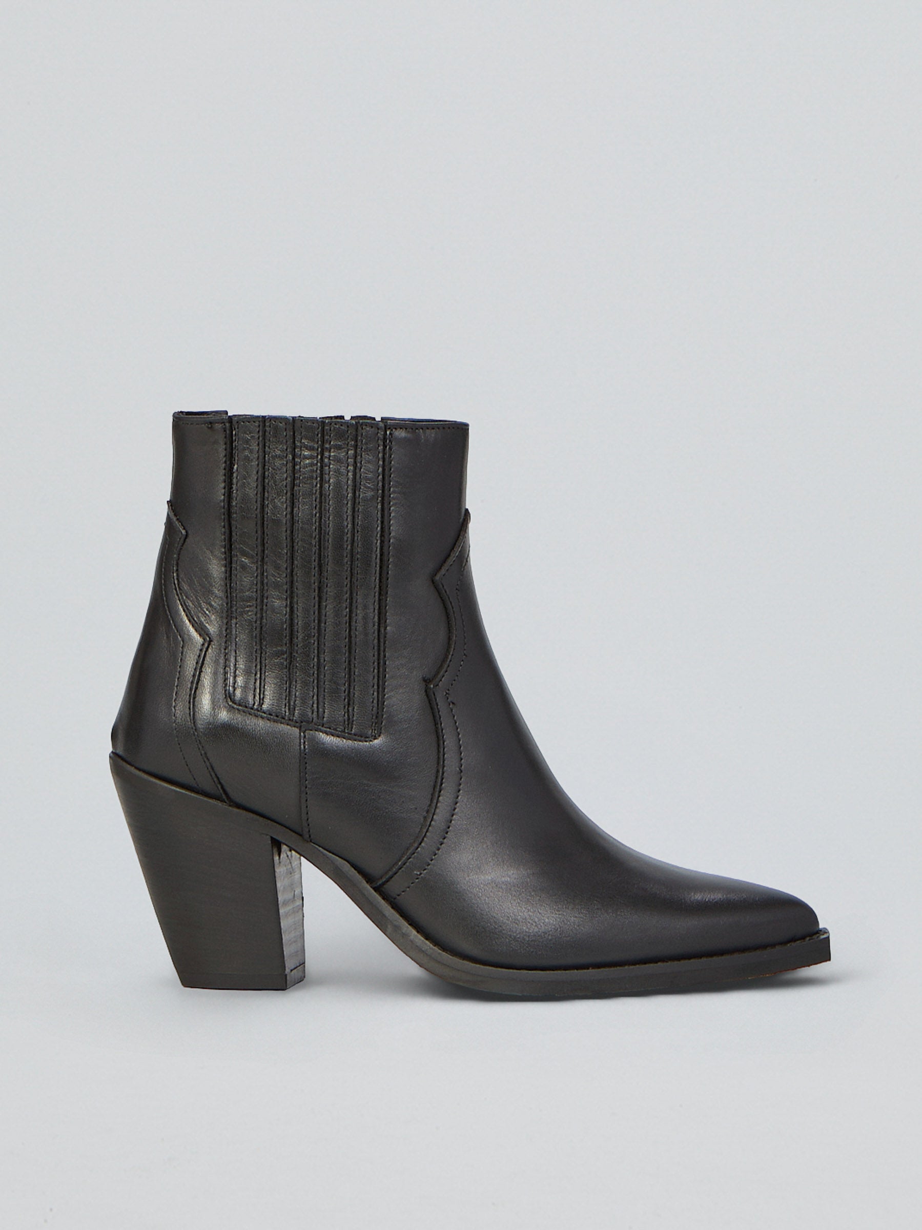 Ovyè Texanini pelle nero western tronchetti taglia 38