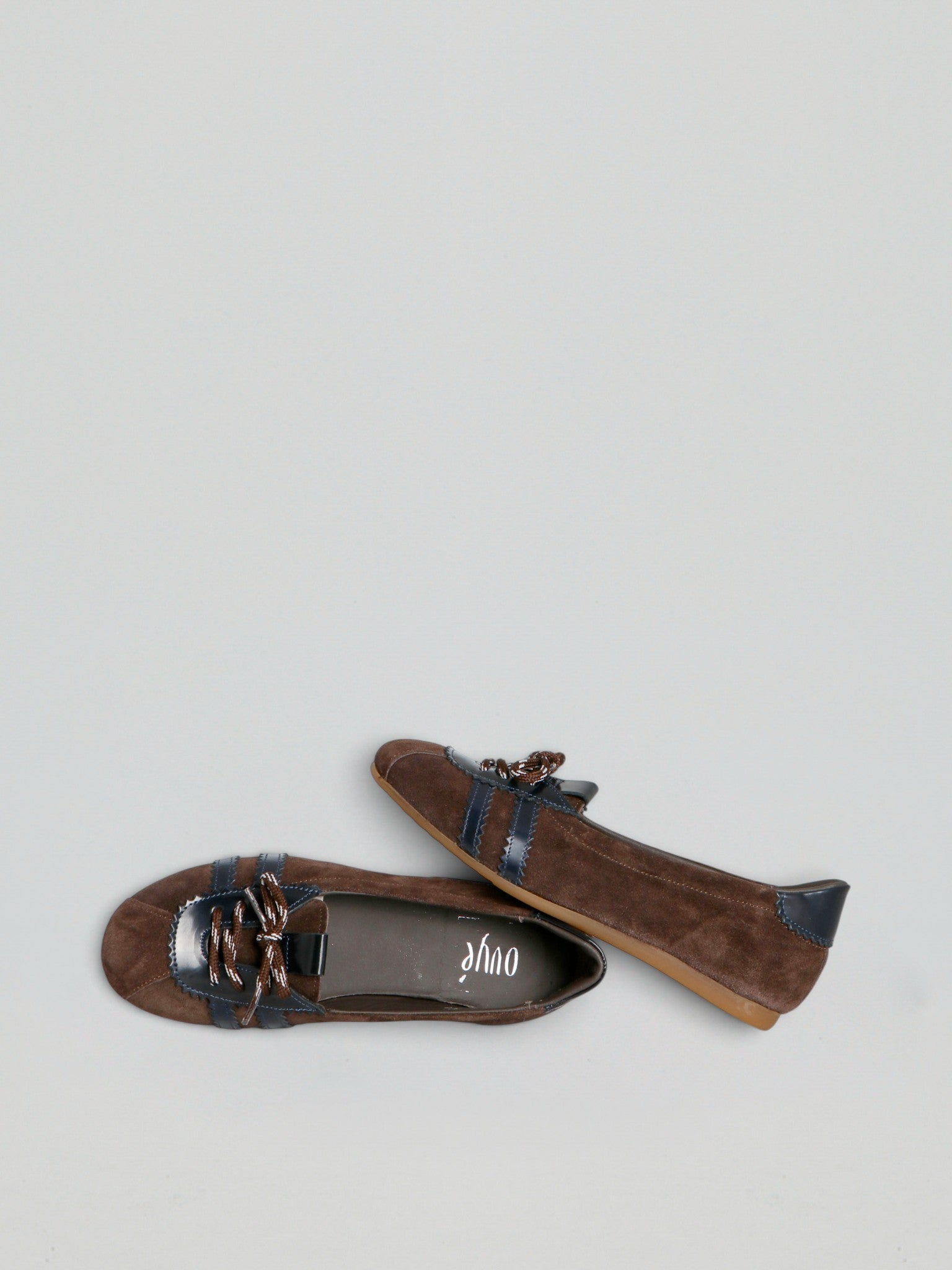 Ovyè Ballerine camoscio ballerine moro-blu tacco 1 cm