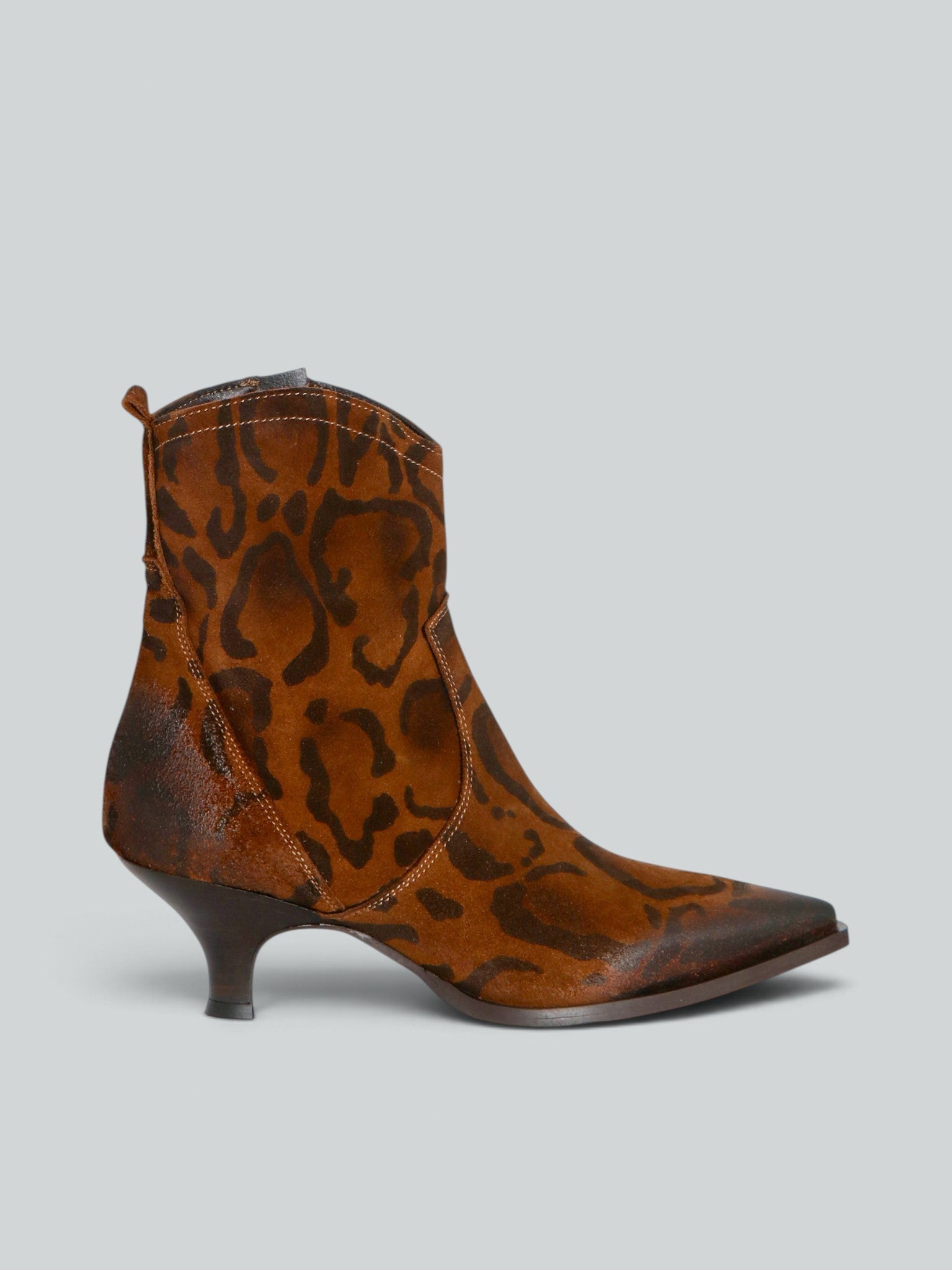 Ovyè Tronchetti tacco camoscio ankle boots cognac tacco 6