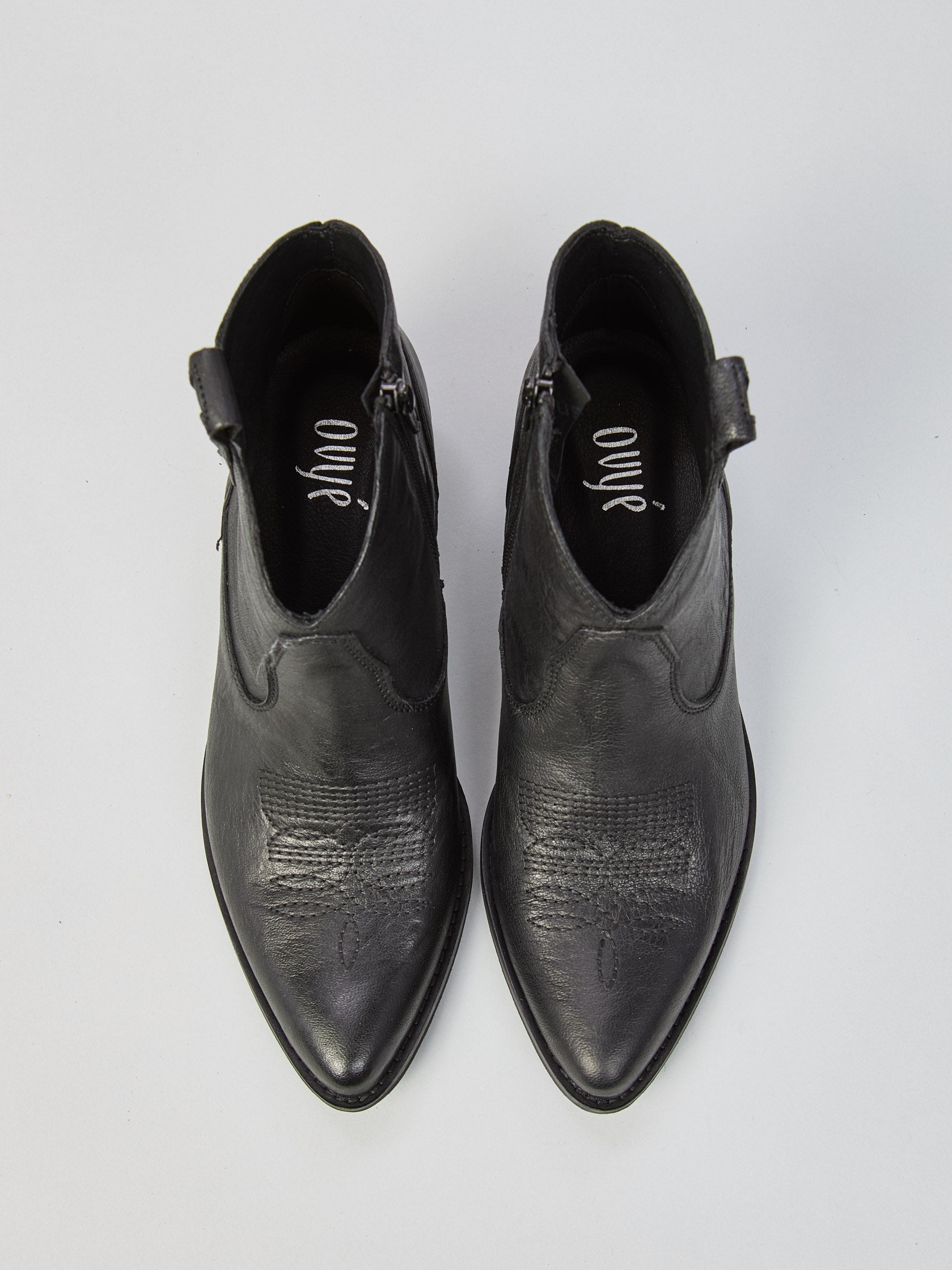 Ovyè Texanini Pelle Neri Tacco 4 cm Taglia 38