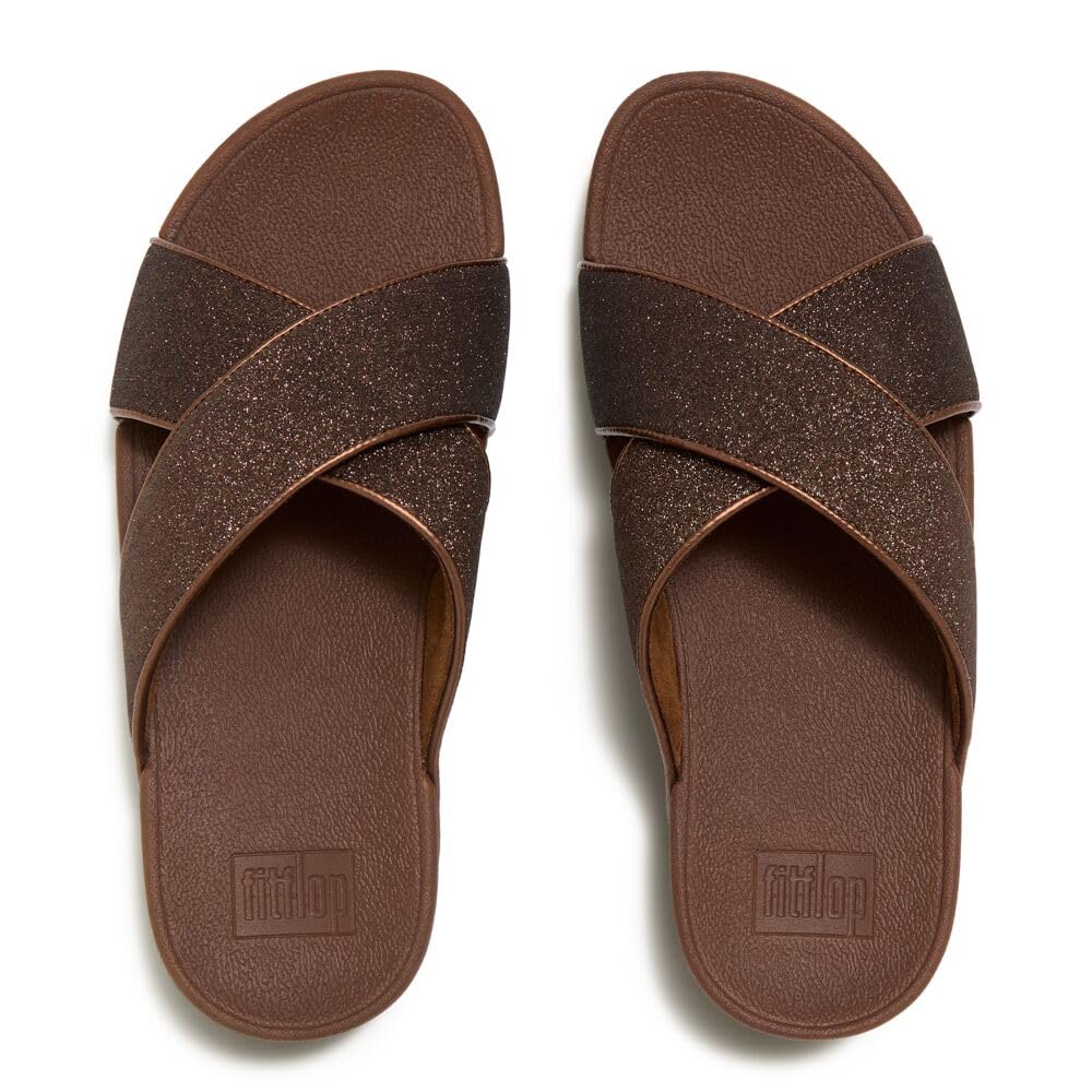 FitFlop Lulu Glitterdust Slides Ciabatte Platino 39 EU