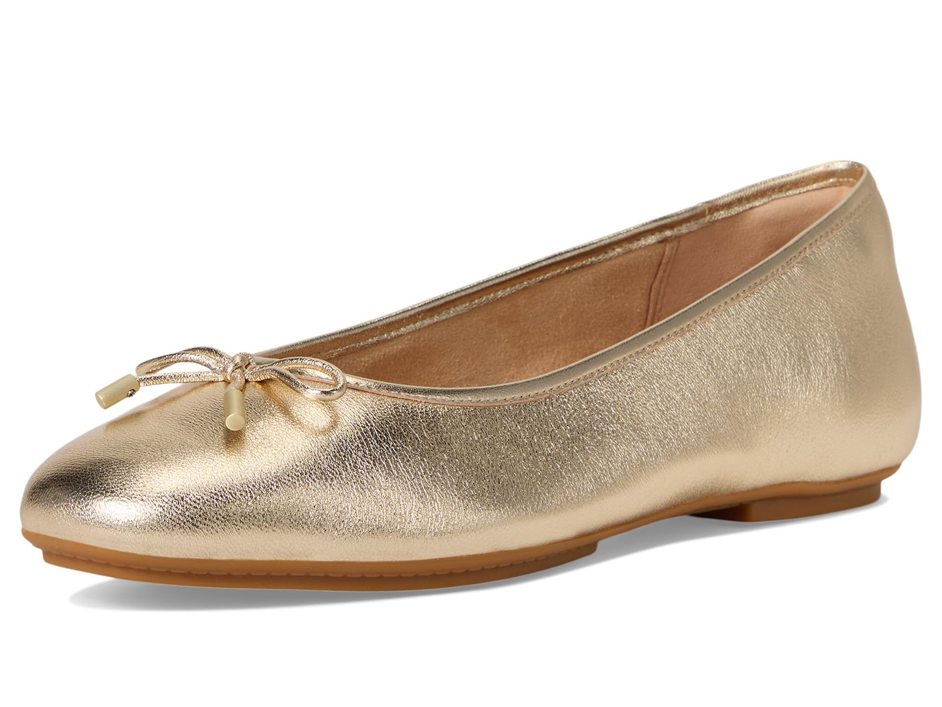FitFlop Delicato Bow Soft Metallic-Leather Ballerine Argento