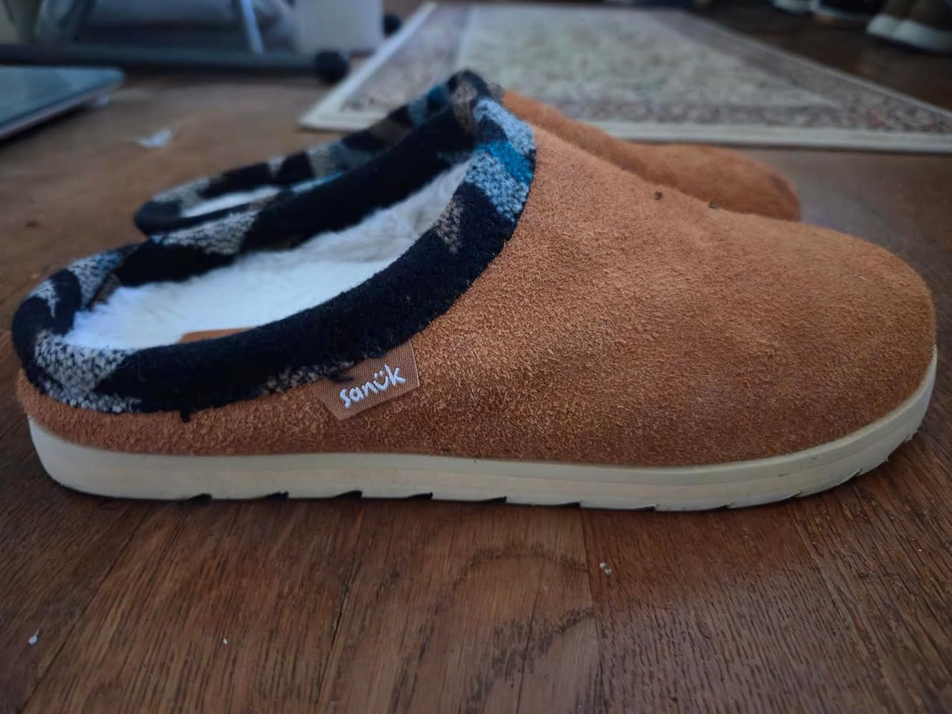 Sanuk Yoga Cloud Lounger Pantofole Uomo Camoscio Nero