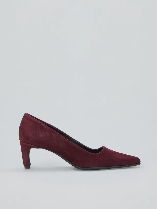 Ovyè Décolleté in Camoscio Vino Tacco 7 cm