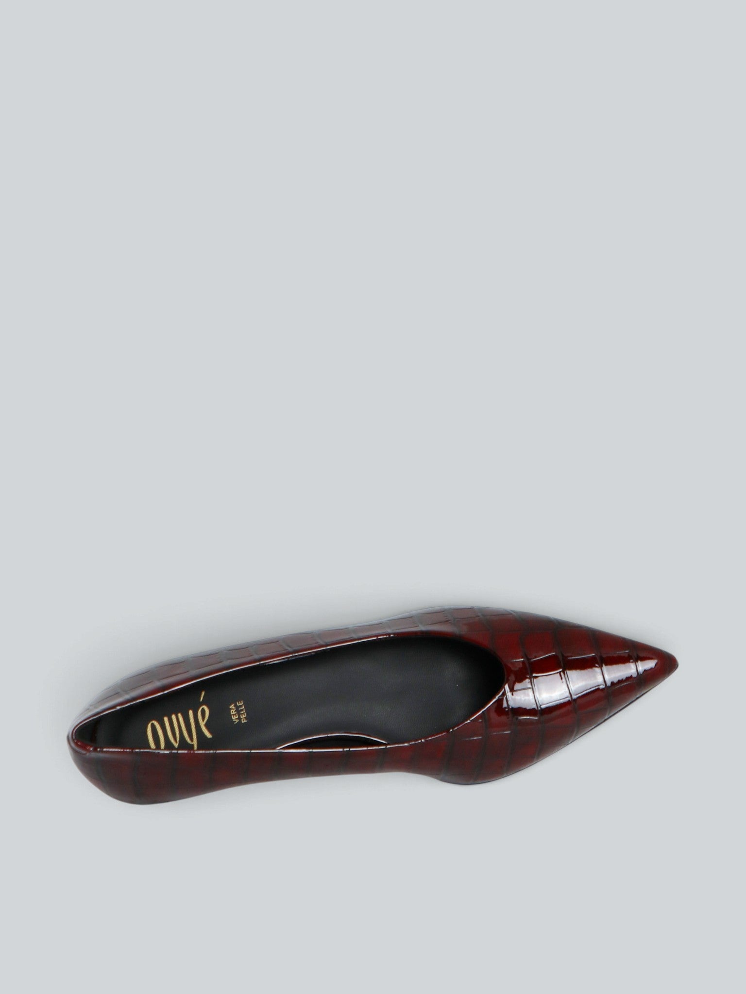 Ovyè Décolleté bordeaux ecopelle stampa cocco tacco 3 cm