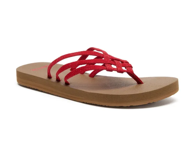 Sanuk Yoga Sandy II Sparkle infradito donna cherry red