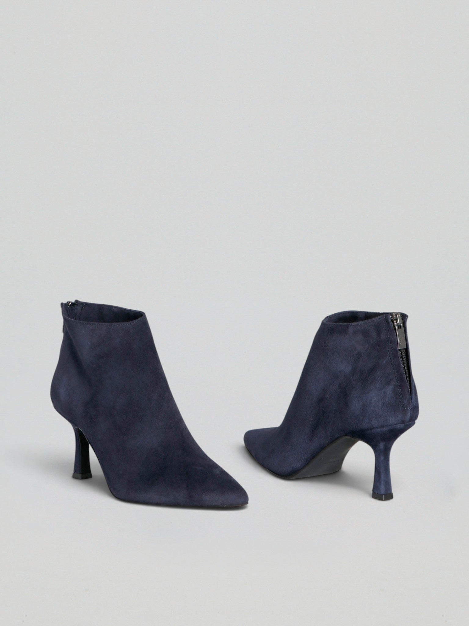 Ovyè Tronchetti in camoscio tronchetti blu tacco 7 cm cerniera