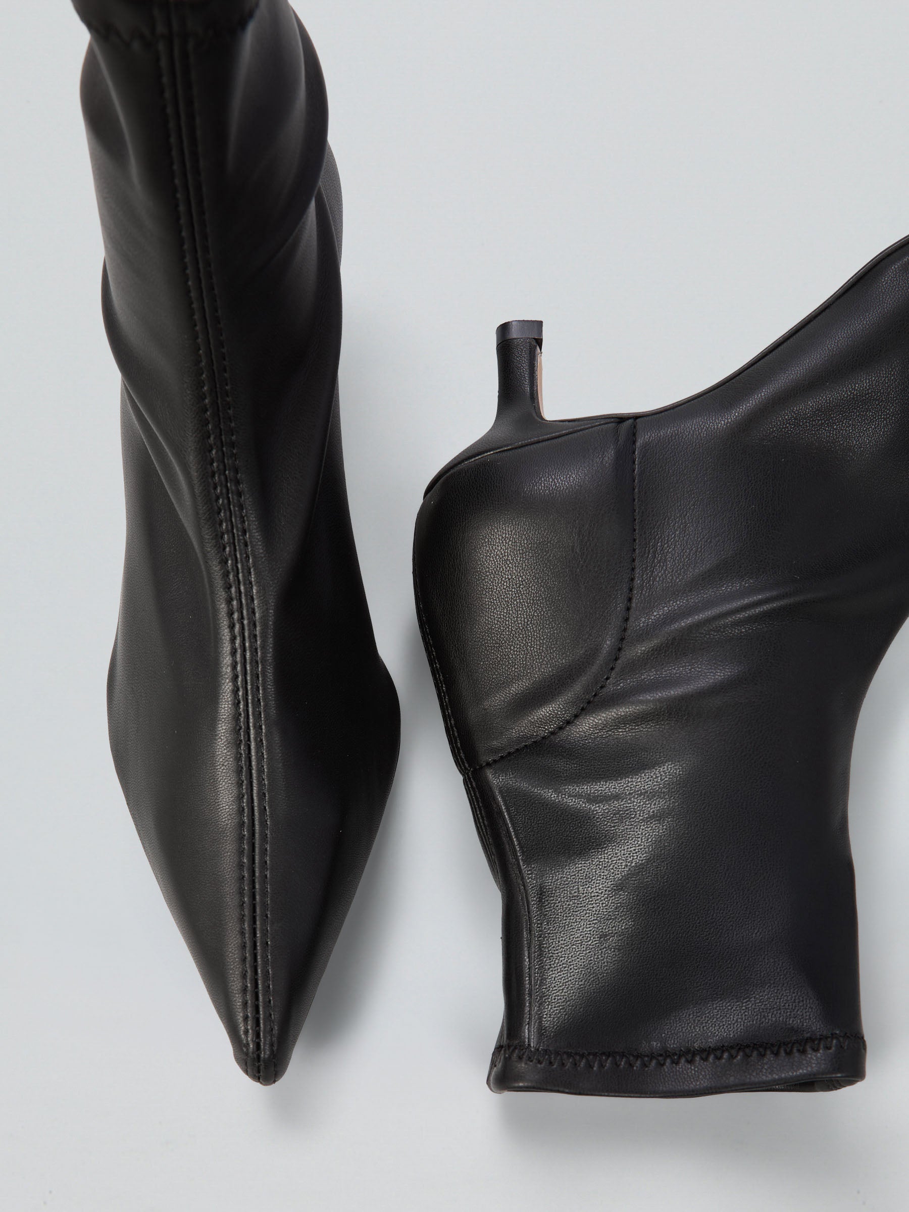 Ovyè Tronchetti con tacco stretch neri tacco 5 cm
