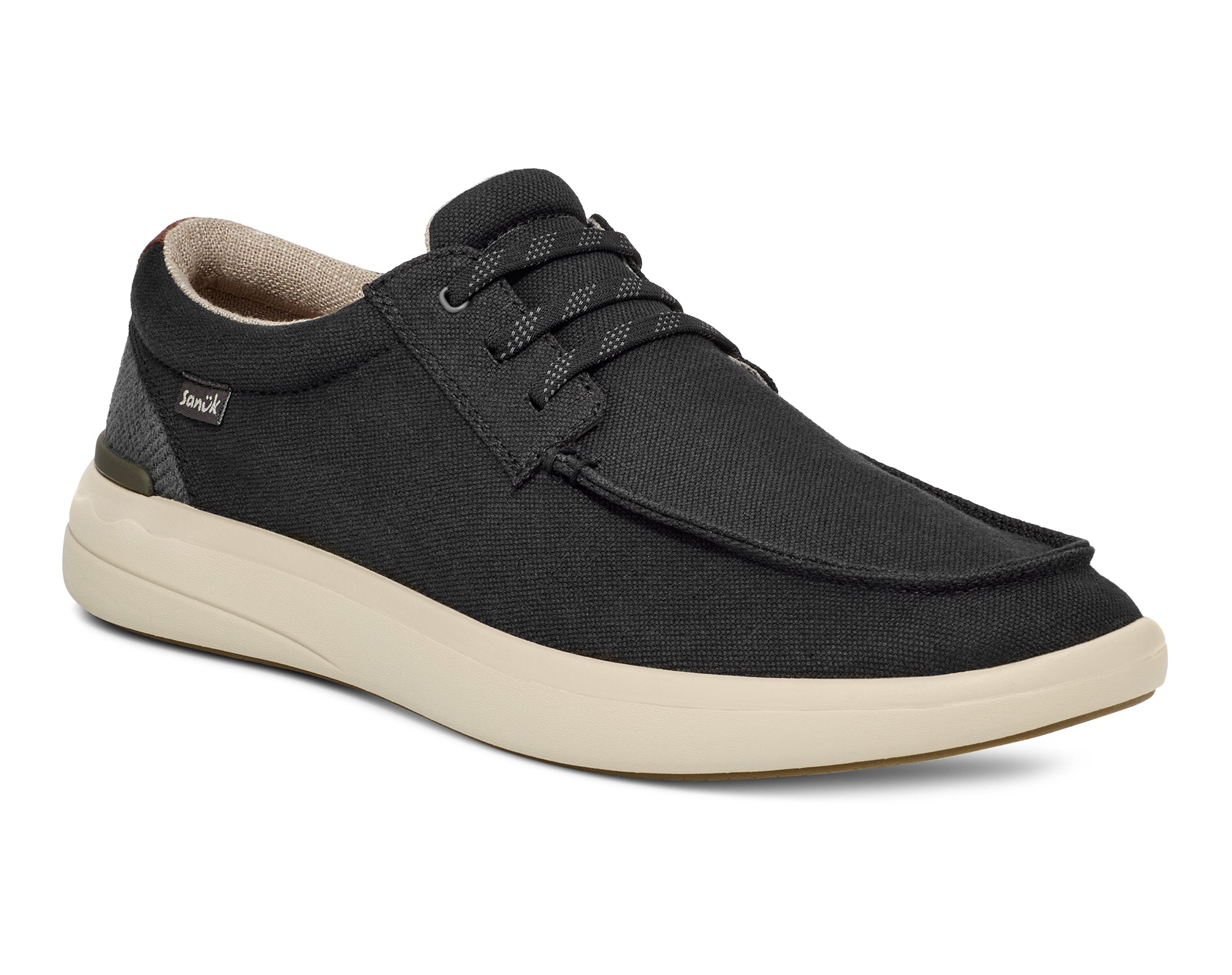 Sanuk Mason scarpe uomo nere tela slip-on sughero