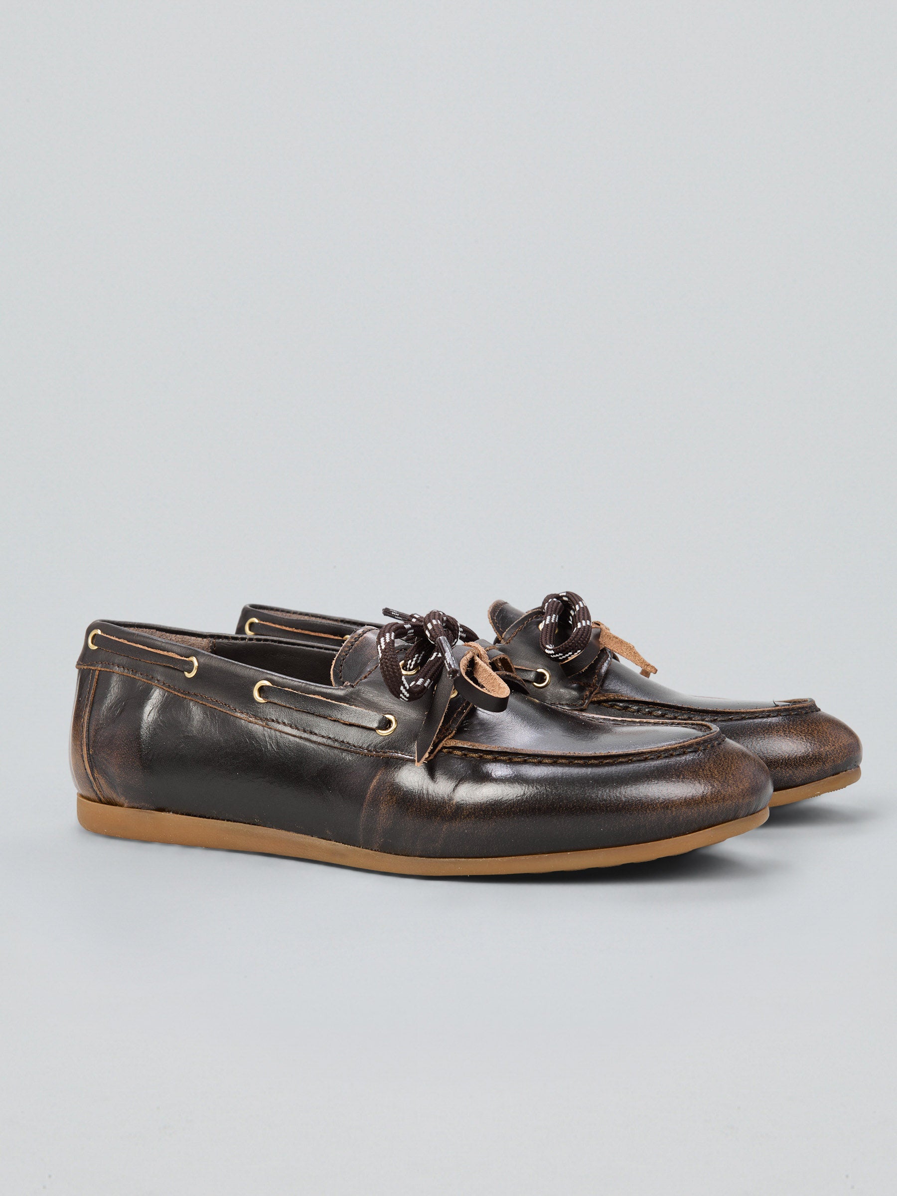 Ovyè Mocassini in pelle modello barca scarpe tacco 1 cm