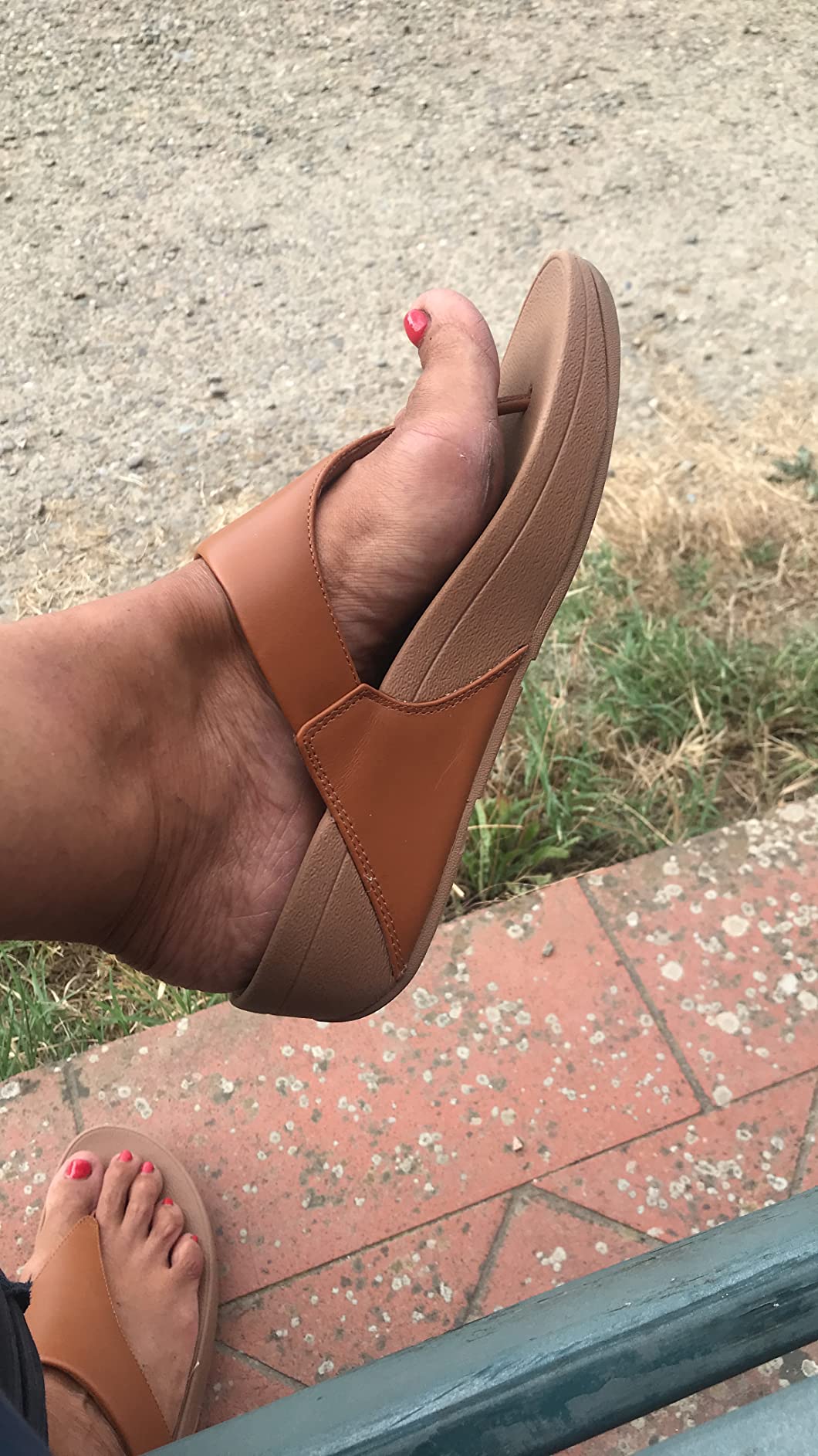 FitFlop Lulu Leather Toepost sandali donna pelle metallizzata