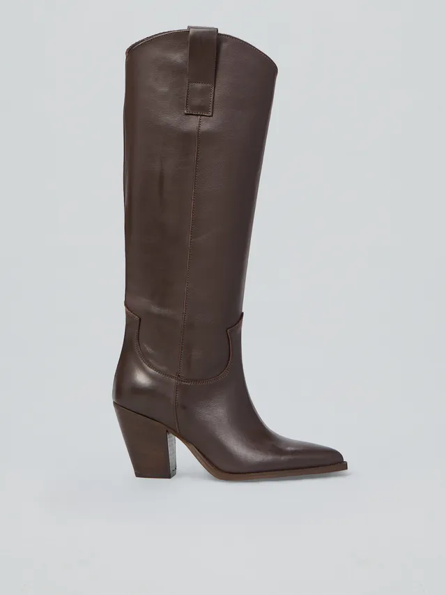 Ovyè Texani Pelle Moro Tacco 8 cm Taglia 38