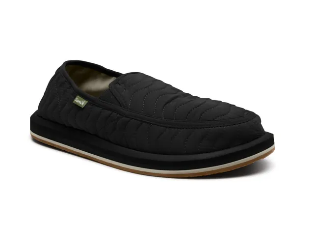 Sanuk Donny Quilted mocassini uomo neri tela trapuntata
