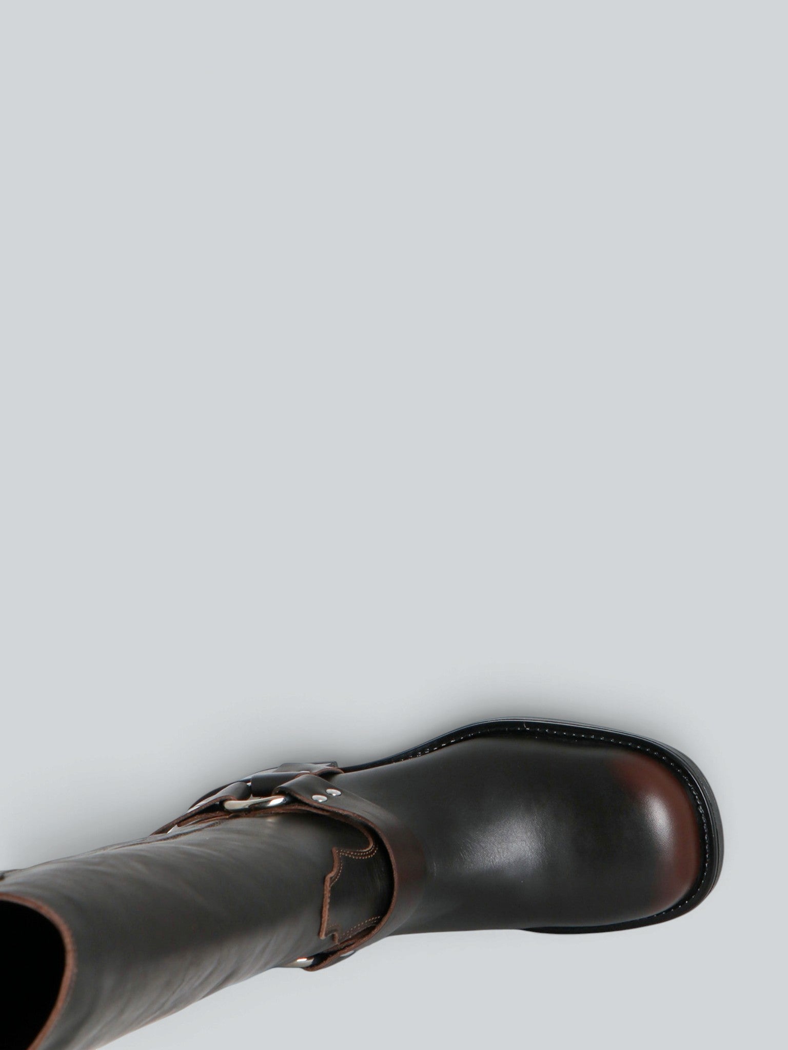 Ovyè Biker in pelle anfibi marroni tacco 4 cm